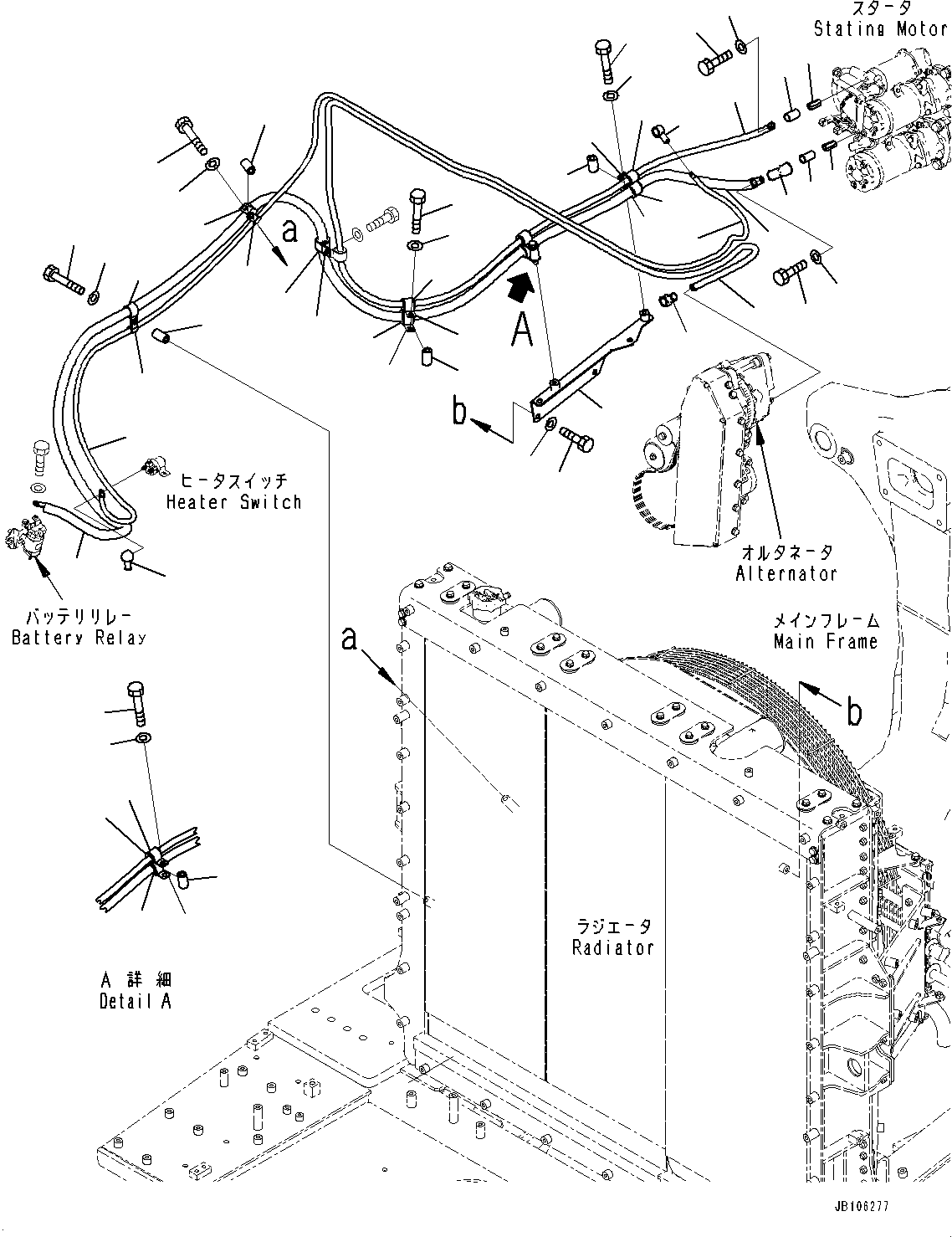 Komatsu parts book diagram for HD605-10 S/N 60001-UP: ELECTRIC SYSTEM, CABLE(#60001-)