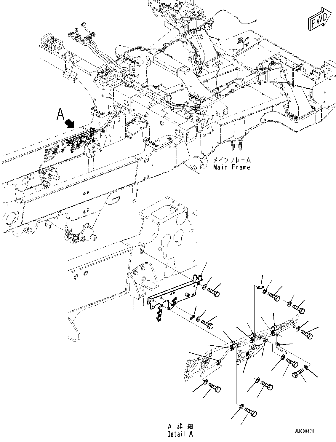 Komatsu parts book diagram for HD605-10 S/N 60001-UP: ELECTRIC SYSTEM, MOUNTING PARTS (6/14)(#60001-)