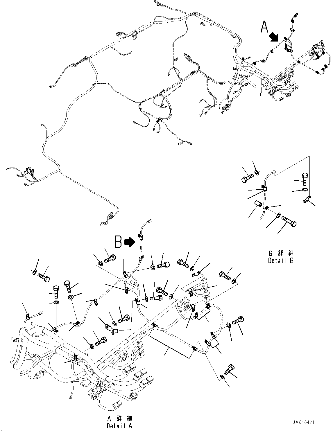 Komatsu parts book diagram for HD605-10 S/N 60001-UP: ELECTRIC SYSTEM, MOUNTING PARTS (7/14)(#60001-)