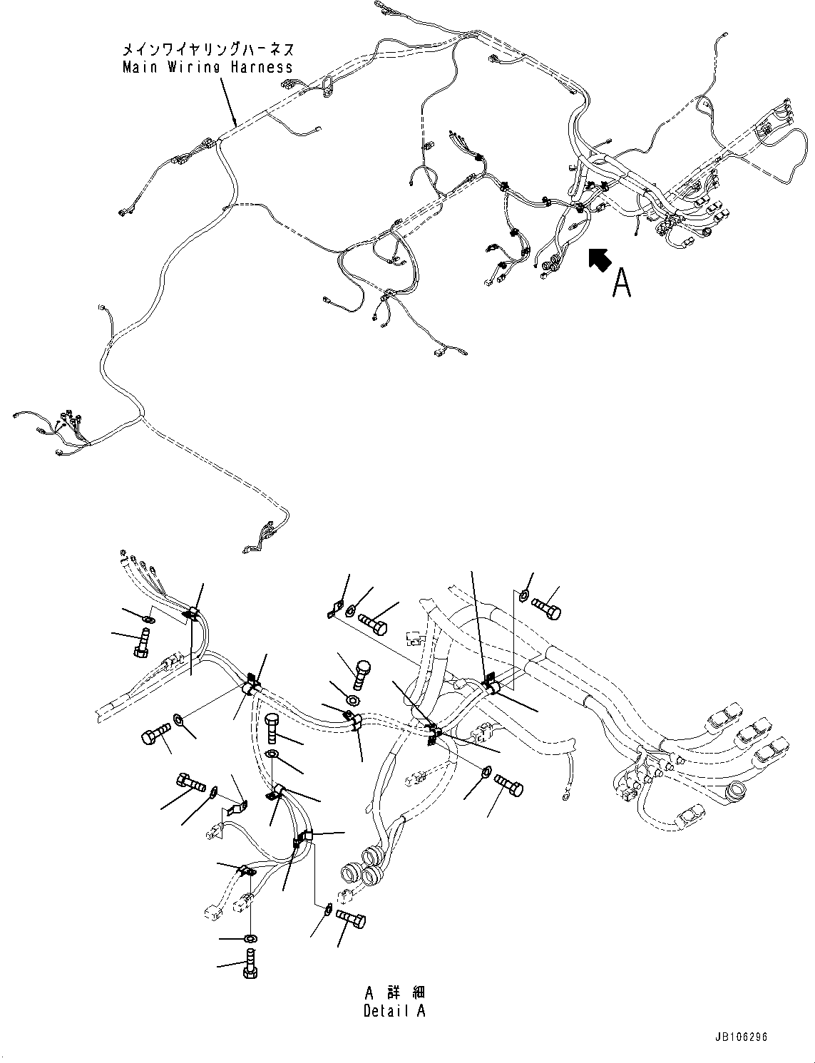 Komatsu parts book diagram for HD605-10 S/N 60001-UP: ELECTRIC SYSTEM, MOUNTING PARTS (8/14)(#60001-)