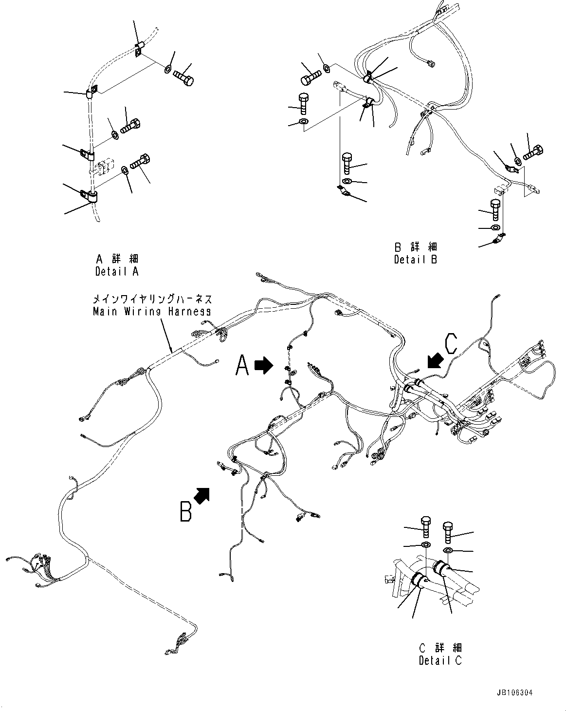 Komatsu parts book diagram for HD605-10 S/N 60001-UP: ELECTRIC SYSTEM, MOUNTING PARTS (10/14)(#60001-60002)