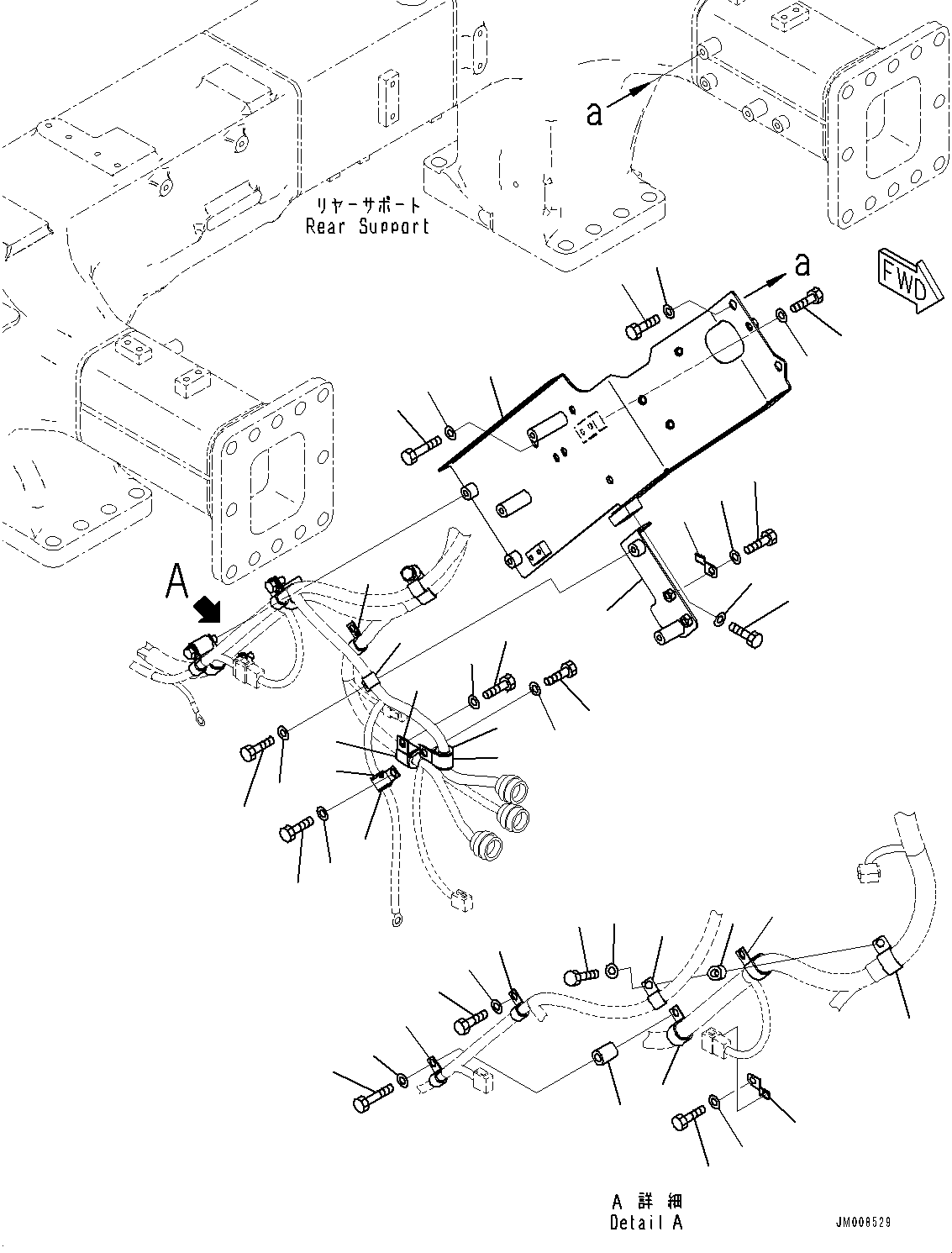 Komatsu parts book diagram for HD605-10 S/N 60001-UP: ELECTRIC SYSTEM, MOUNTING BRACKET (1/2)(#60001-)
