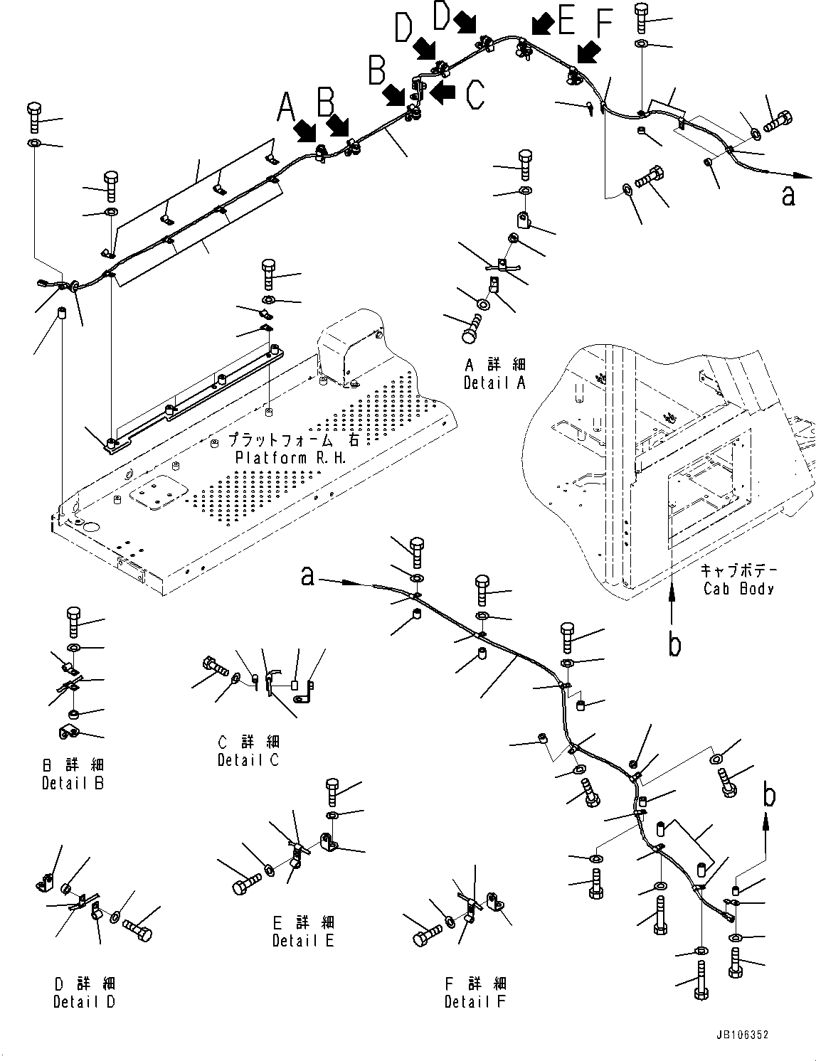 Komatsu parts book diagram for HD605-10 S/N 60001-UP: BEACON LAMP, BEACON LAMP WIRING HARNESS(#60001-)