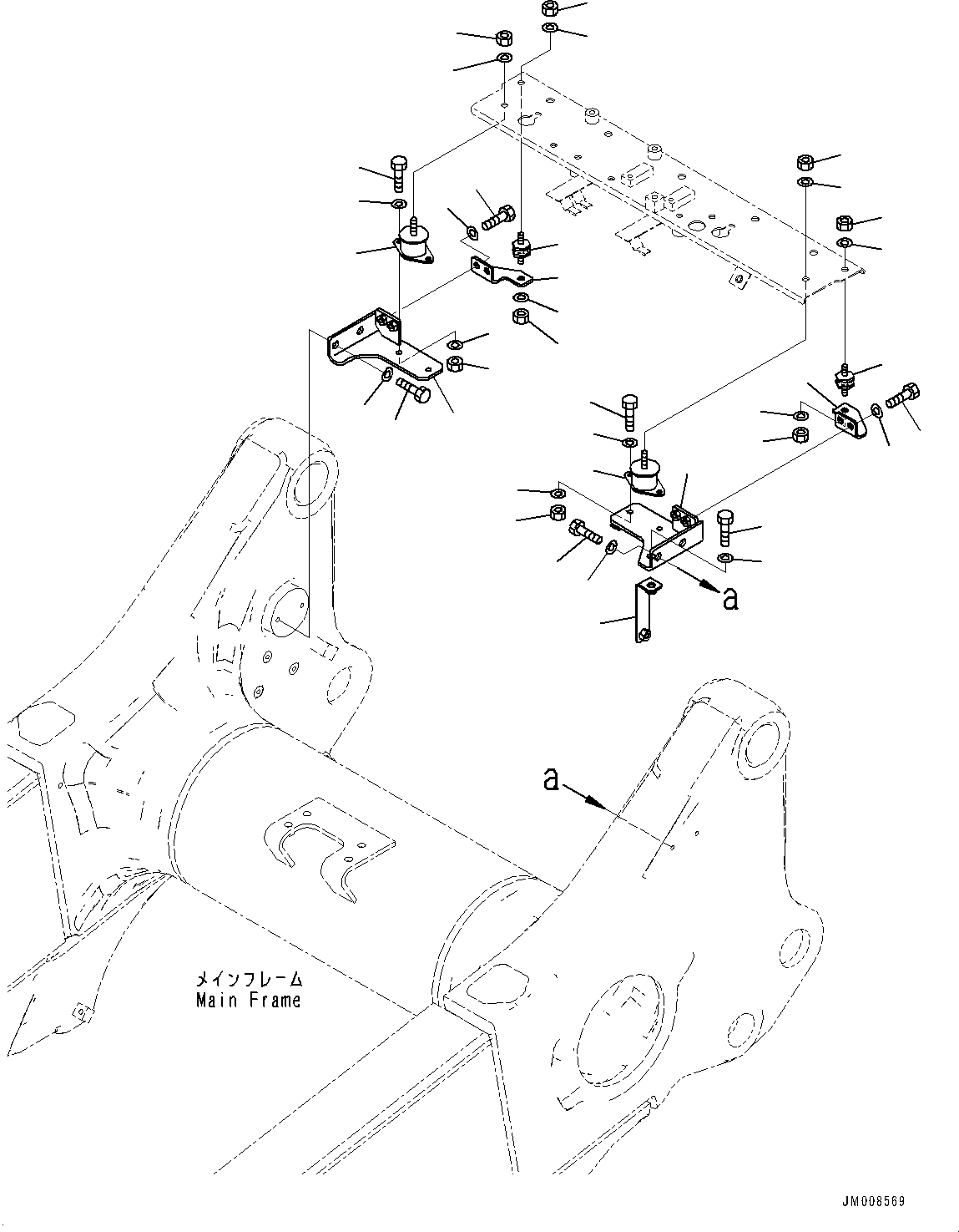 Komatsu parts book diagram for HD605-10 S/N 60001-UP: REAR COMBINATION LAMP AND BACKUP ALARM, MOUNTING PARTS (2/2)(#60001-)