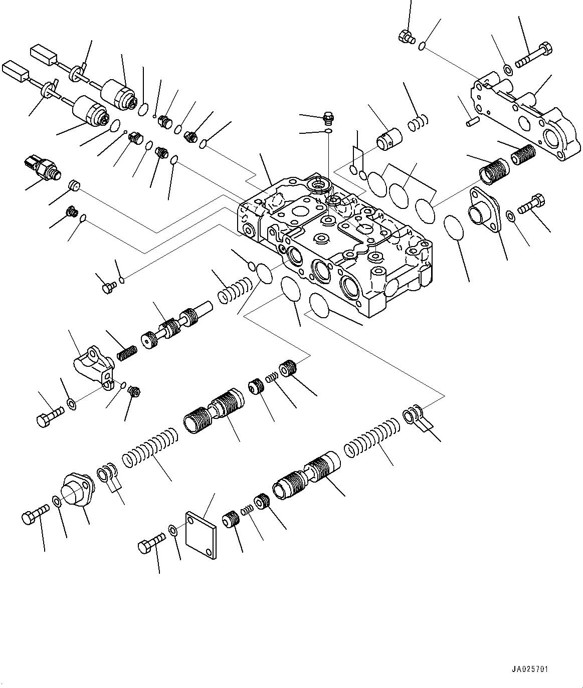 Komatsu parts book diagram for HD605-10 S/N 60001-UP: TORQUE CONVERTER AND TRANSMISSION, TORQUE CONVERTER VALVE(#60001-)