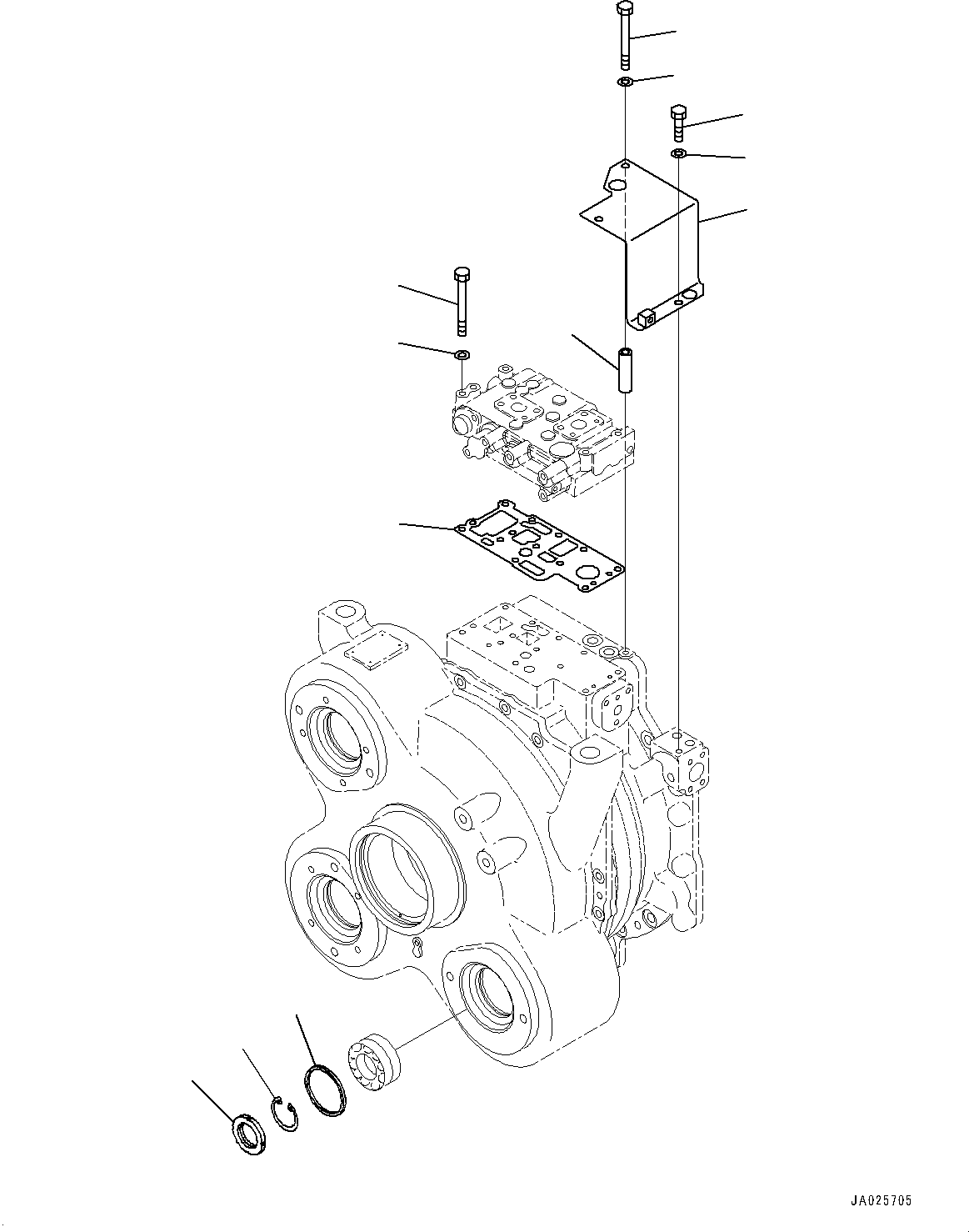 Komatsu parts book diagram for HD605-10 S/N 60001-UP: TORQUE CONVERTER AND TRANSMISSION, TORQUE CONVERTER VALVE MOUNTING(#60001-)