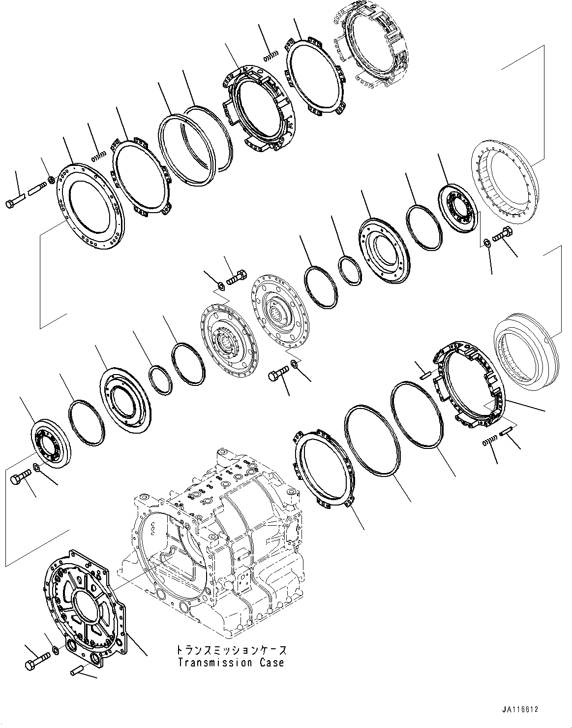 Komatsu parts book diagram for HD605-10 S/N 60001-UP: TORQUE CONVERTER AND TRANSMISSION, 3RD AND HIGH HOUSING(#60001-)