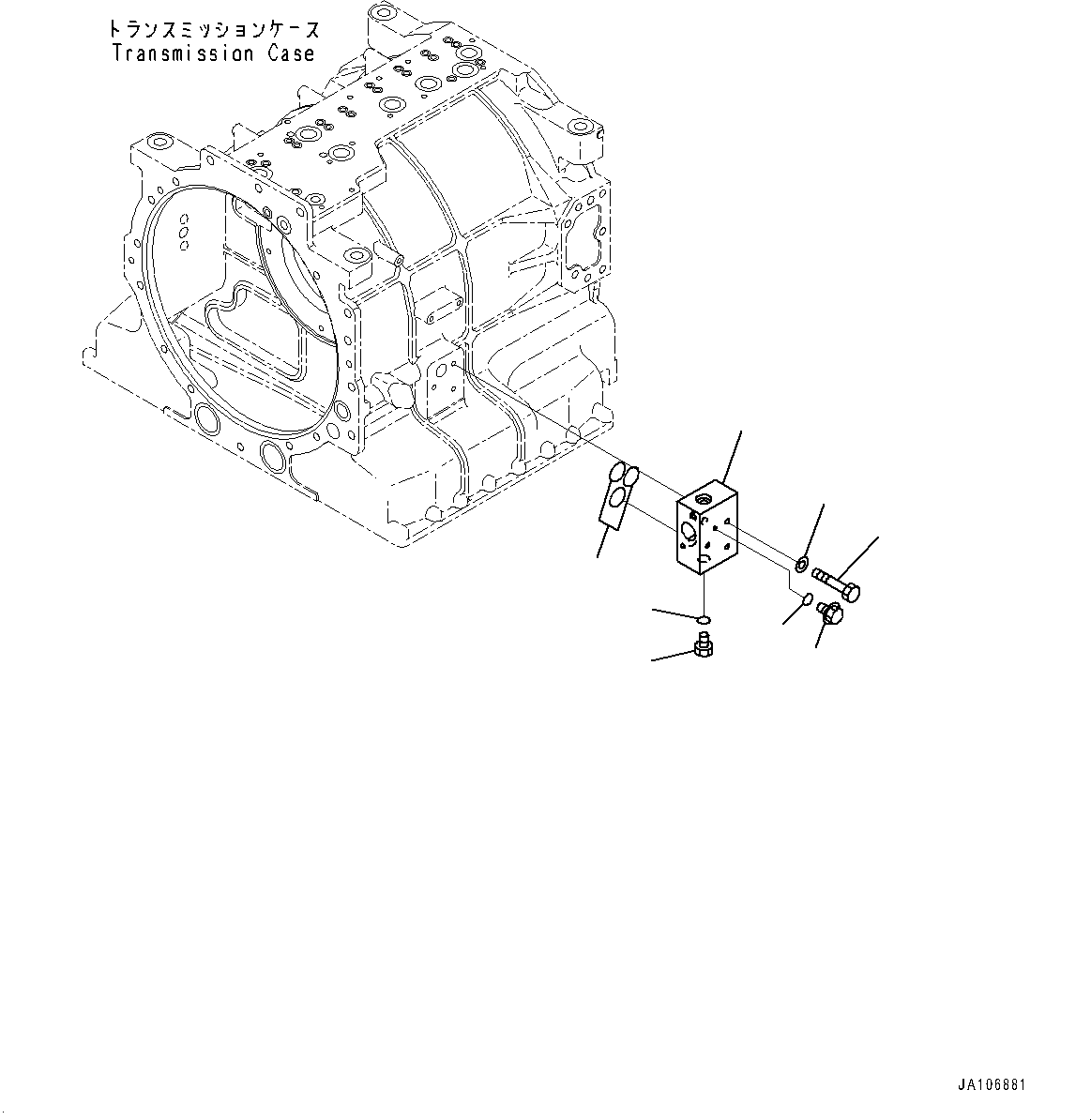 Komatsu parts book diagram for HD605-10 S/N 60001-UP: TORQUE CONVERTER AND TRANSMISSION, MAIN FLOW SELECTOR VALVE(#60001-)