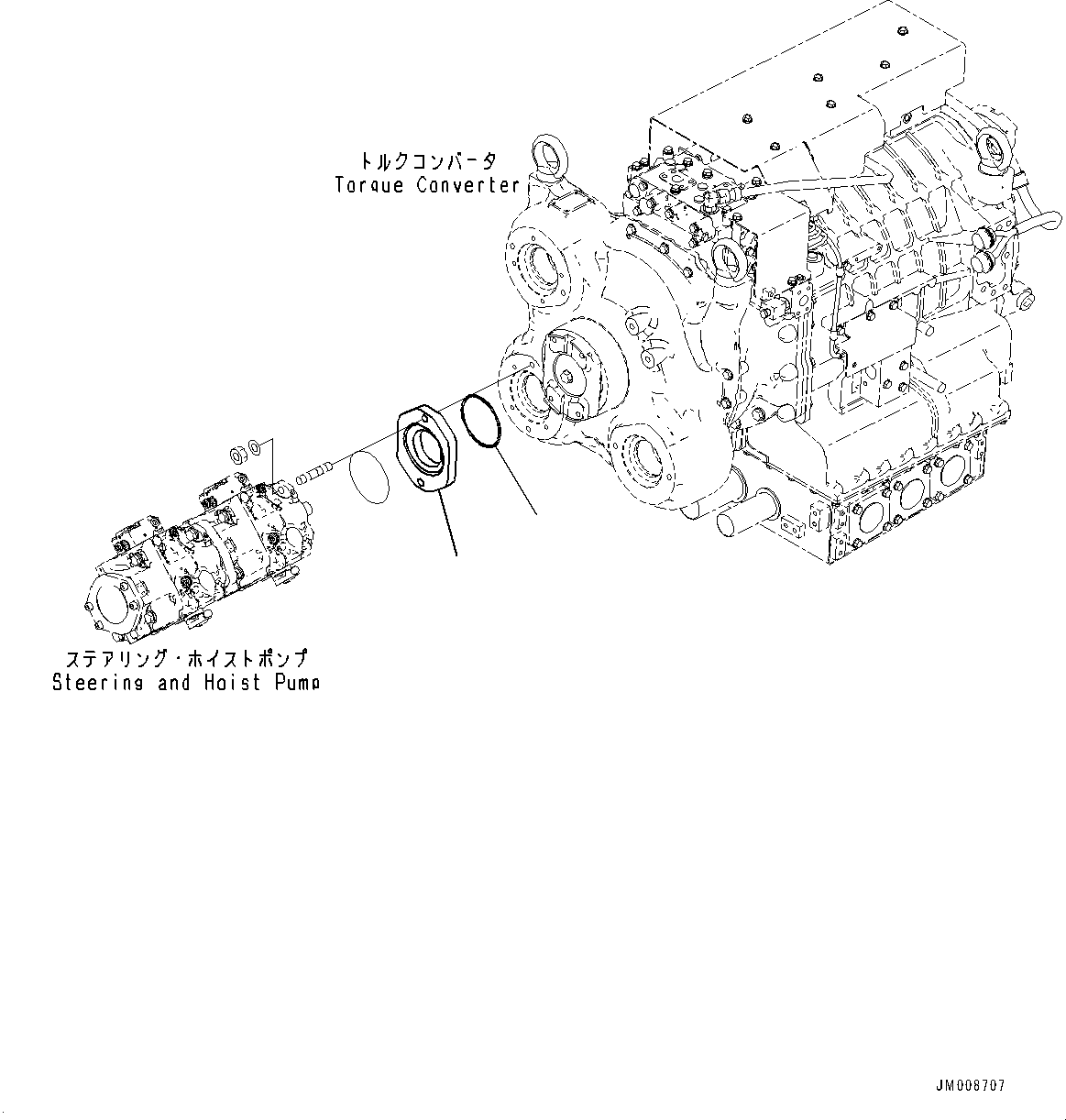 Komatsu parts book diagram for HD605-10 S/N 60001-UP: TORQUE CONVERTER AND TRANSMISSION, PLATE(#60001-)