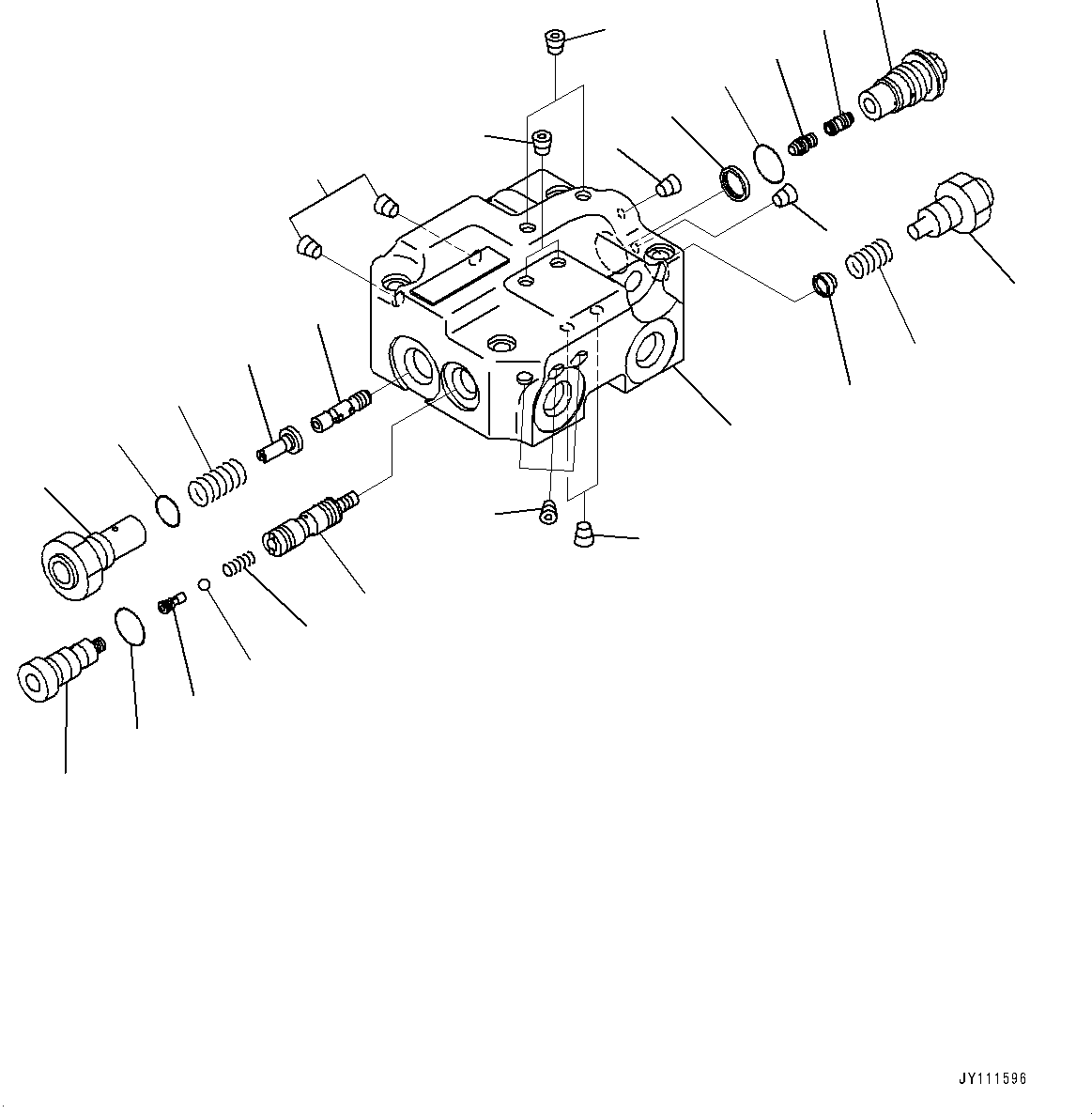 Komatsu parts book diagram for HD605-10 S/N 60001-UP: TORQUE CONVERTER AND TRANSMISSION, PISTON PUMP (3/14) (STEERING AND HOIST PUMP)(#60001-)