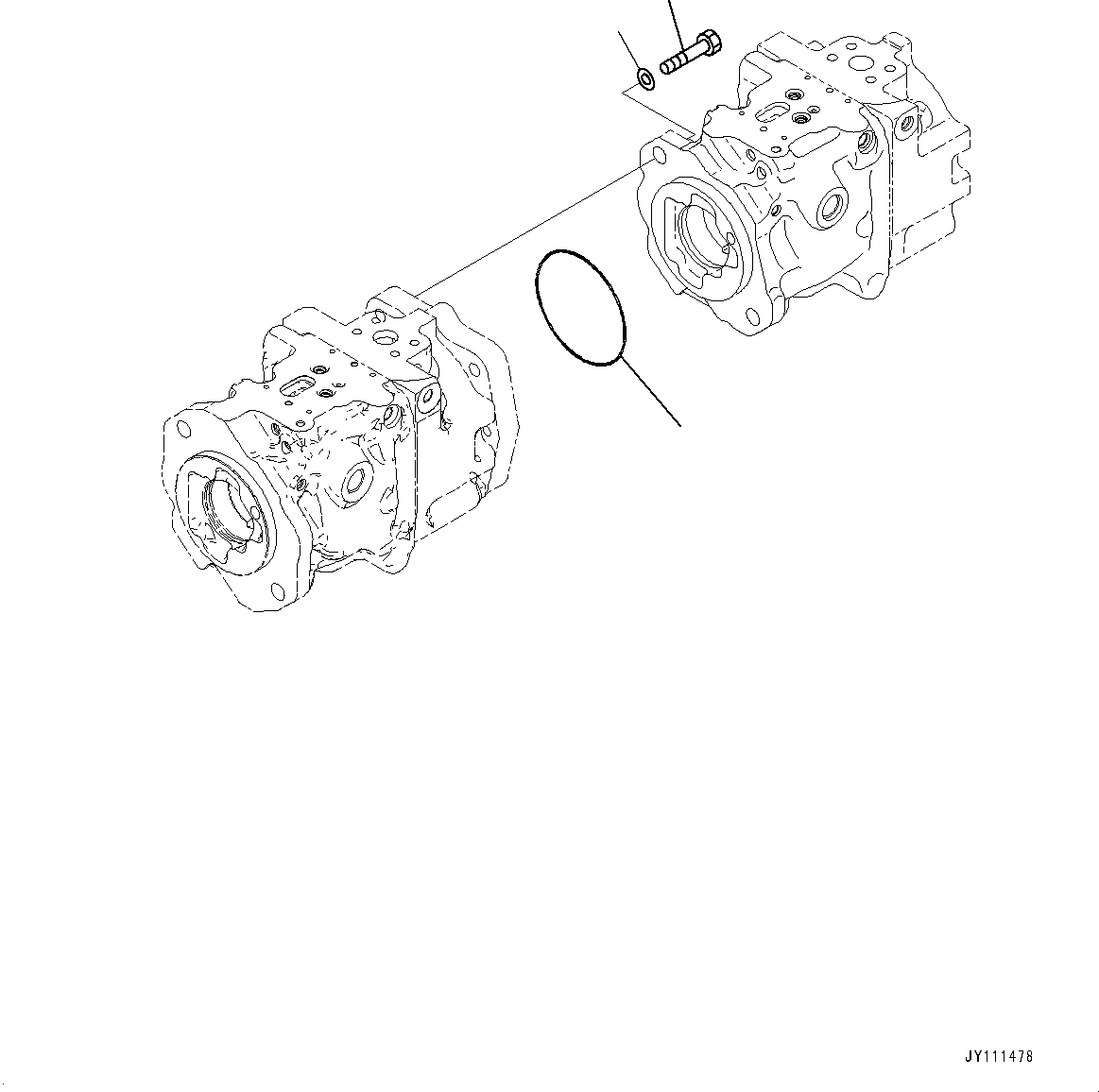 Komatsu parts book diagram for HD605-10 S/N 60001-UP: TORQUE CONVERTER AND TRANSMISSION, PISTON PUMP (9/14) (STEERING AND HOIST PUMP)(#60001-)