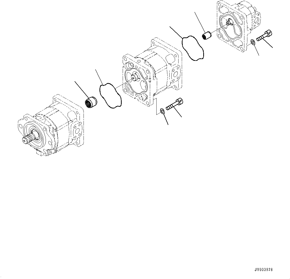 Komatsu parts book diagram for HD605-10 S/N 60001-UP: TORQUE CONVERTER AND TRANSMISSION, GEAR PUMP (4/7) (BRAKE CONTROL AND COOLING PUMP)(#60001-)