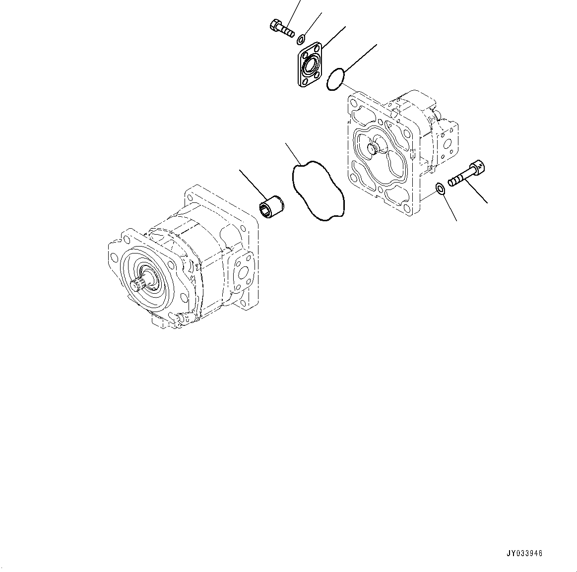 Komatsu parts book diagram for HD605-10 S/N 60001-UP: TORQUE CONVERTER AND TRANSMISSION, GEAR PUMP (5/7) (POWER TRAIN PUMP)(#60001-)