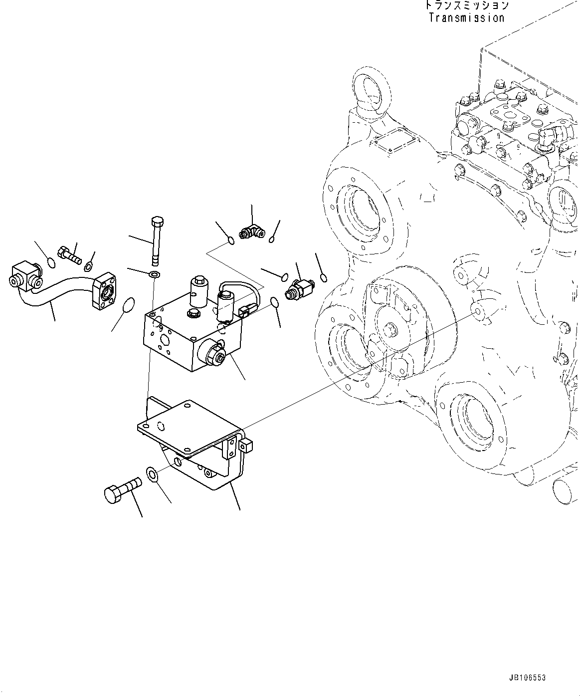 Komatsu parts book diagram for HD605-10 S/N 60001-UP: TORQUE CONVERTER AND TRANSMISSION, HOIST EPC VALVE(#60001-)