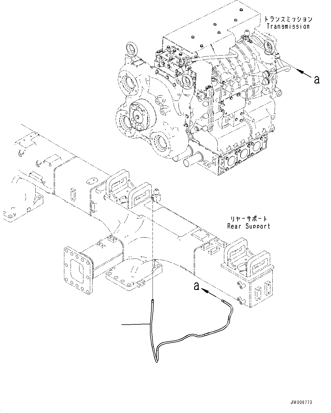Komatsu parts book diagram for HD605-10 S/N 60001-UP: TORQUE CONVERTER AND TRANSMISSION, BREATHER PIPING(#60001-)