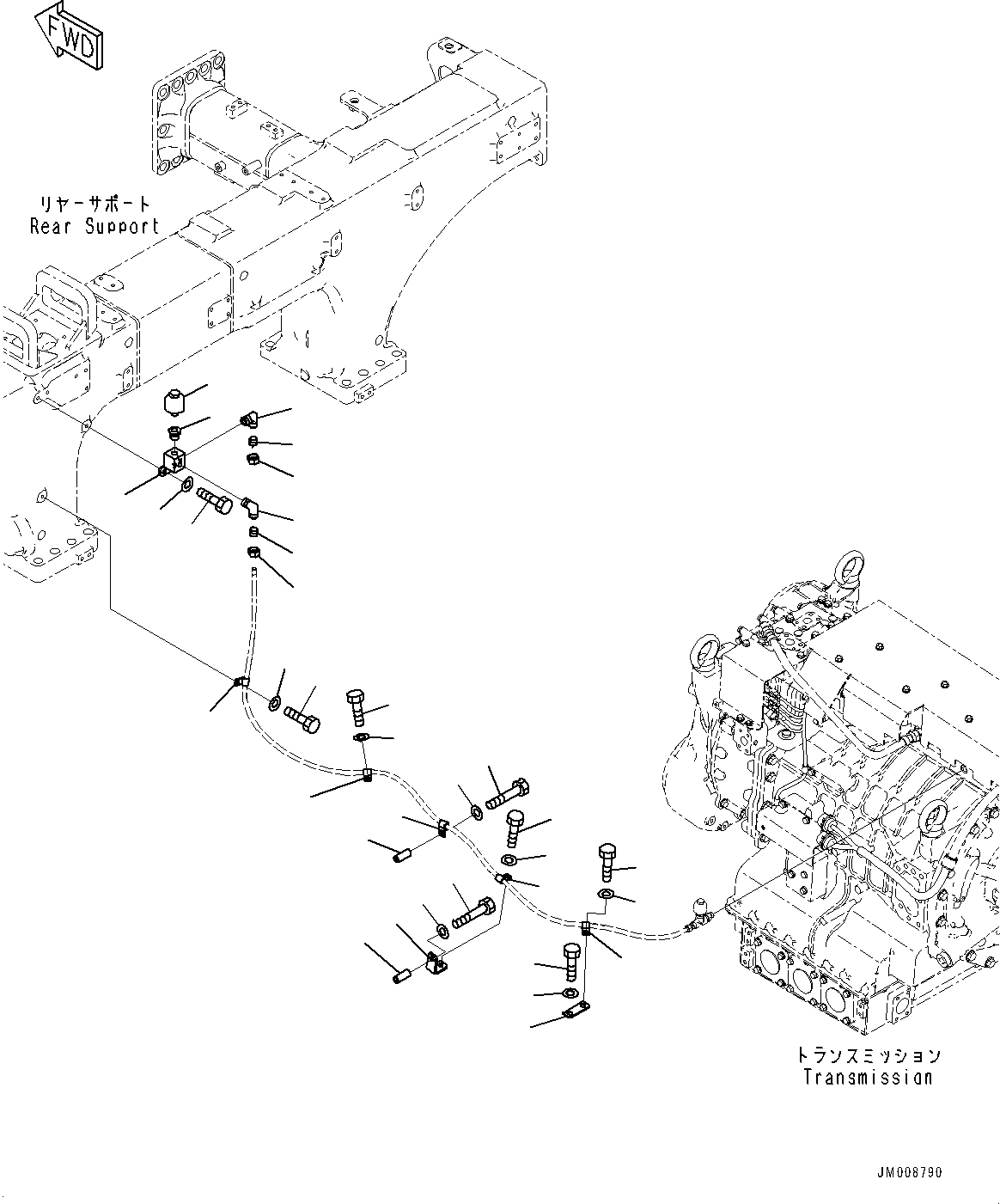 Komatsu parts book diagram for HD605-10 S/N 60001-UP: TORQUE CONVERTER AND TRANSMISSION, BREATHER (2/2)(#60001-)