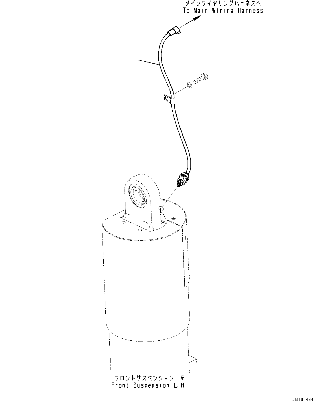 Komatsu parts book diagram for HD605-10 S/N 60001-UP: FRONT AXLE, SENSOR, L.H.(#60001-)