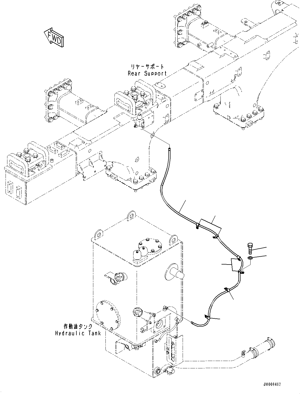 Komatsu parts book diagram for HD605-10 S/N 60001-UP: HYDRAULIC TANK, BREATHER PIPING(#60001-)