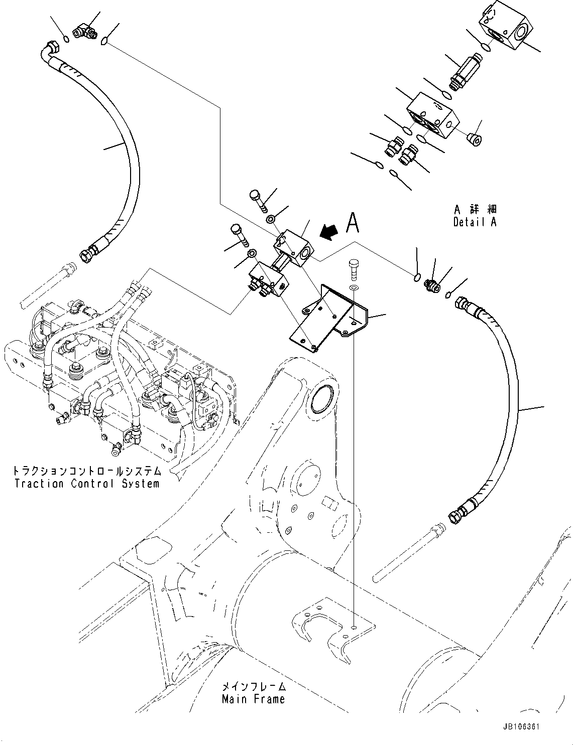 Komatsu parts book diagram for HD605-10 S/N 60001-UP: BRAKE PIPING, REAR SHUTTLE VALVE(#60001-)