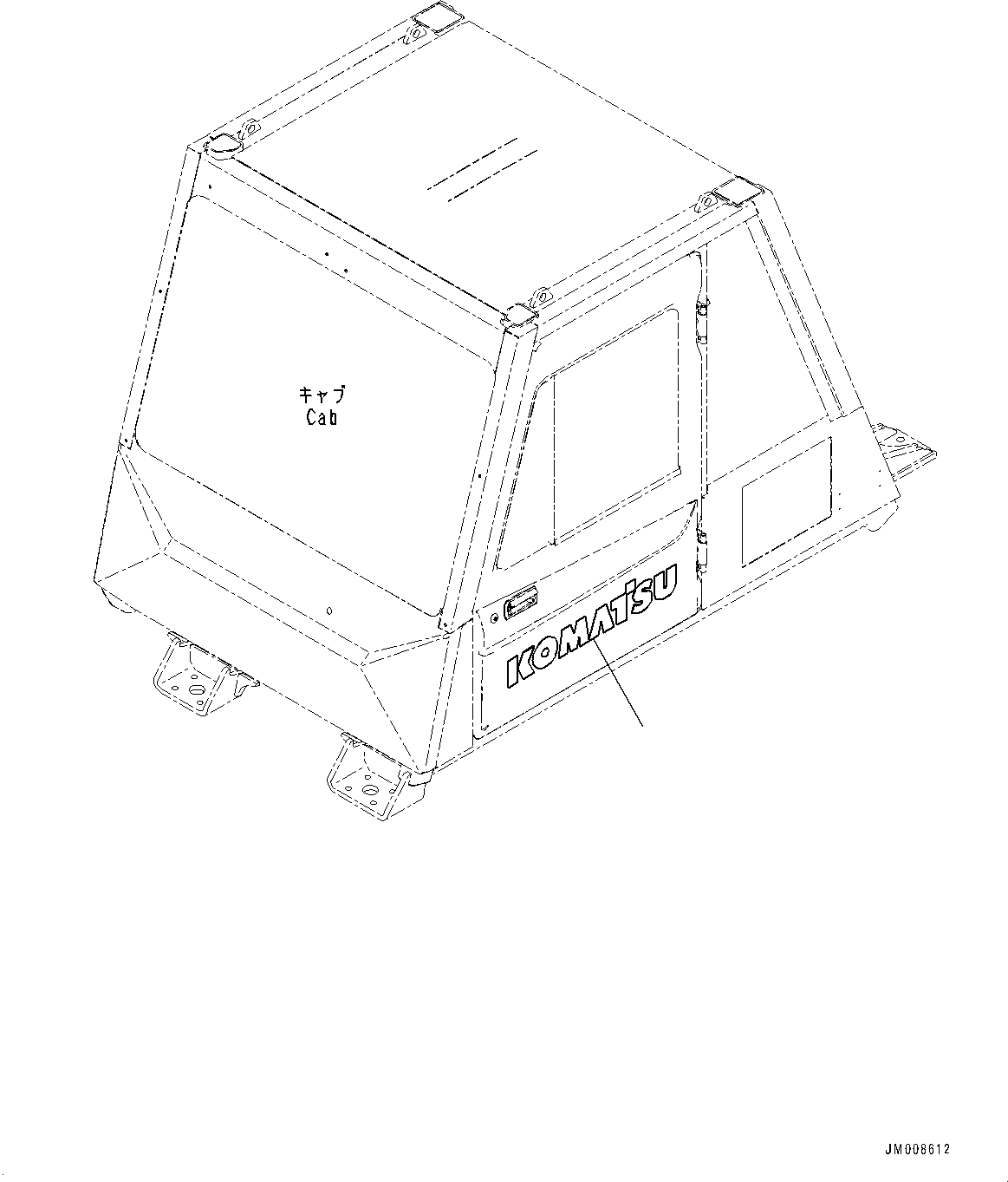 Komatsu parts book diagram for HD605-10 S/N 60001-UP: CAB, KOMATSU MARK(#60001-)