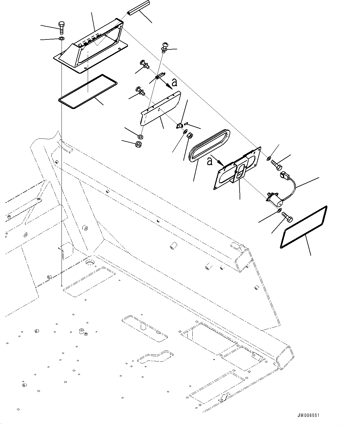 Komatsu parts book diagram for HD605-10 S/N 60001-UP: CAB, VENTILATOR(#60001-)