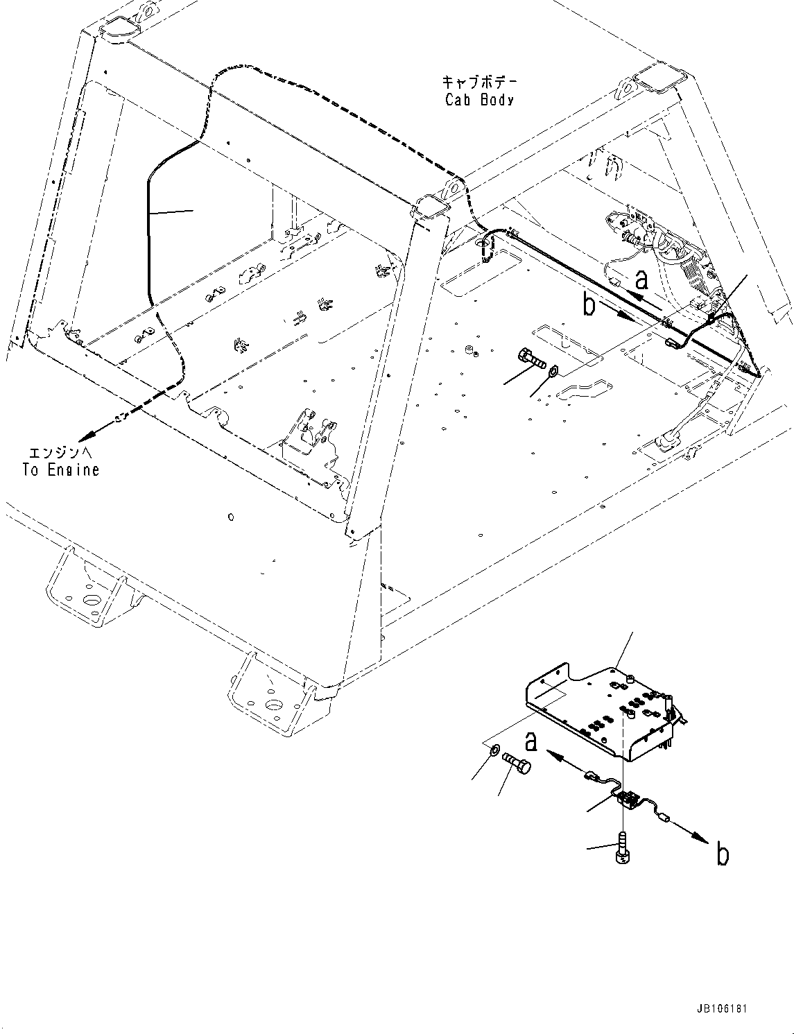 Komatsu parts book diagram for HD605-10 S/N 60001-UP: CAB, AMPLIFIER(#60001-)