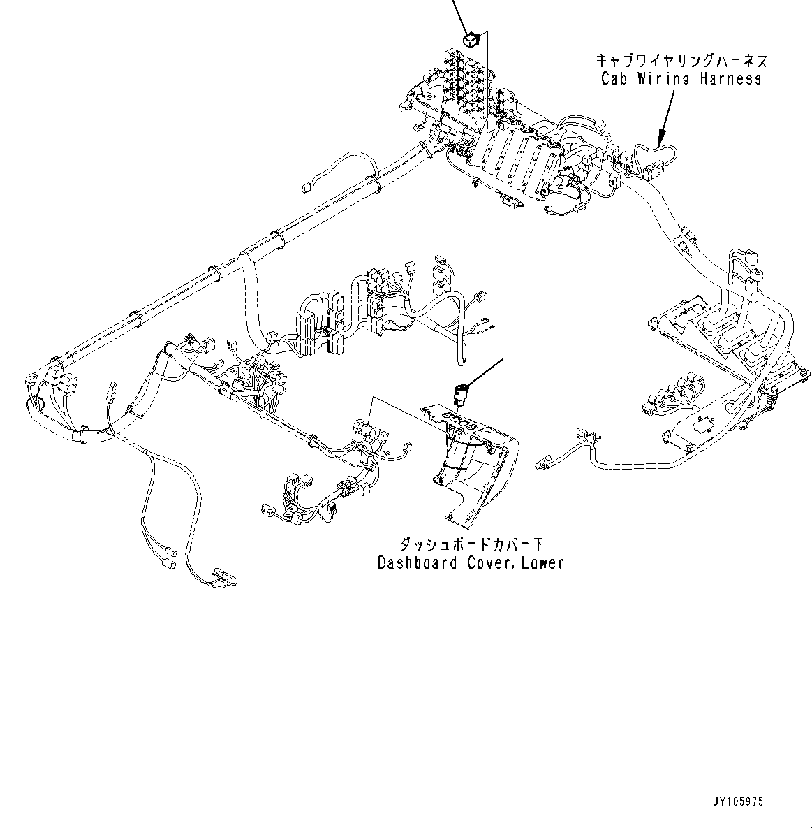 Komatsu parts book diagram for HD605-10 S/N 60001-UP: CAB OPTION SWITCH, STAIRWAY LIGHT(#60001-)