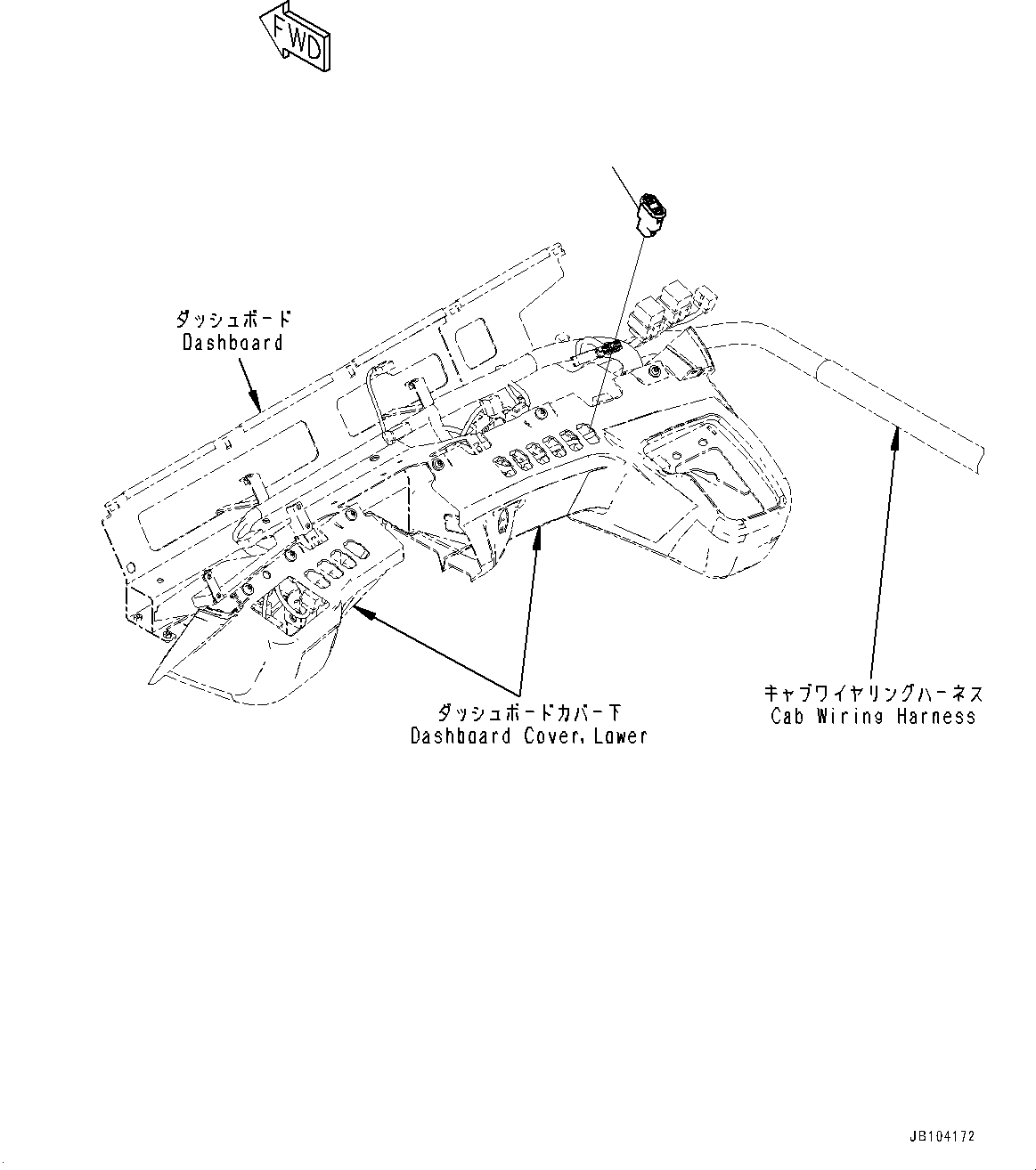 Komatsu parts book diagram for HD605-10 S/N 60001-UP: CAB OPTION SWITCH, POWER MODE SELECTOR SWITCH(#60001-)
