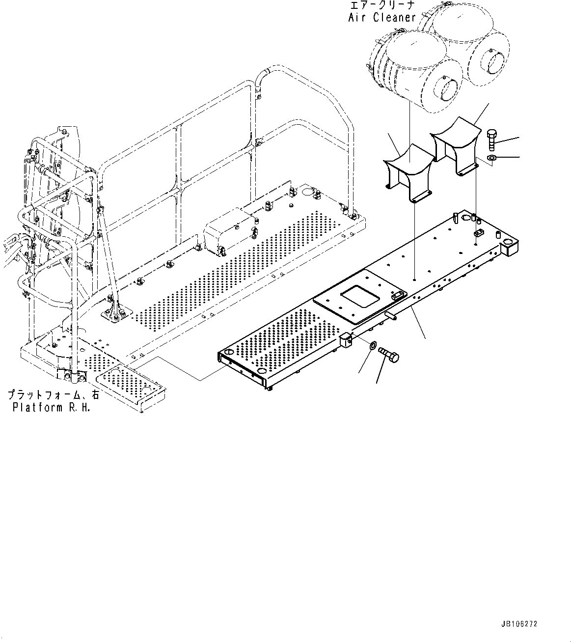Komatsu parts book diagram for HD605-10 S/N 60001-UP: PLATFORM GROUP, PLATFORM(#60001-)