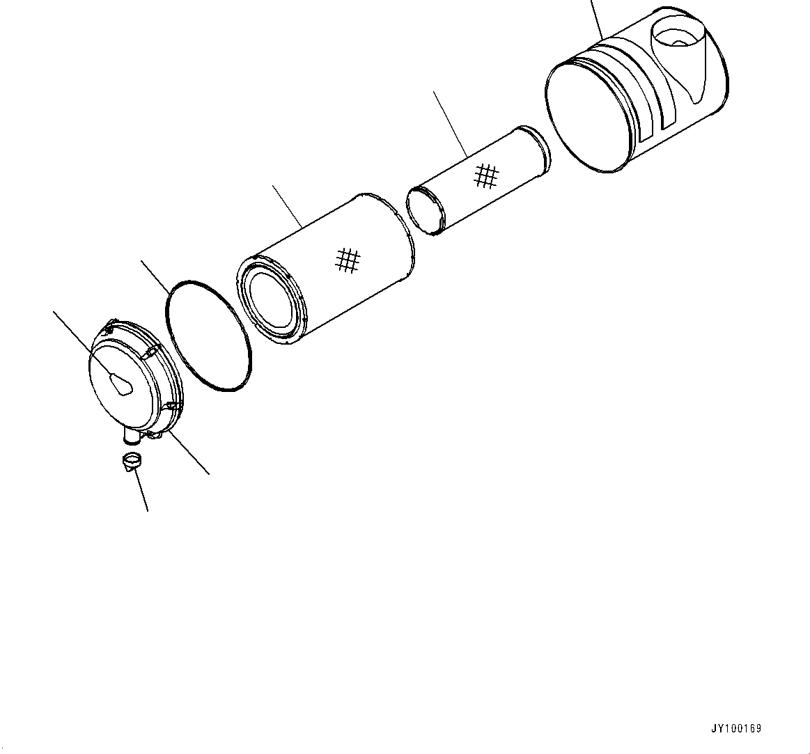 Komatsu parts book diagram for HD605-10 S/N 60001-UP: PLATFORM GROUP, INNER PARTS, AIR CLEANER(#60001-)
