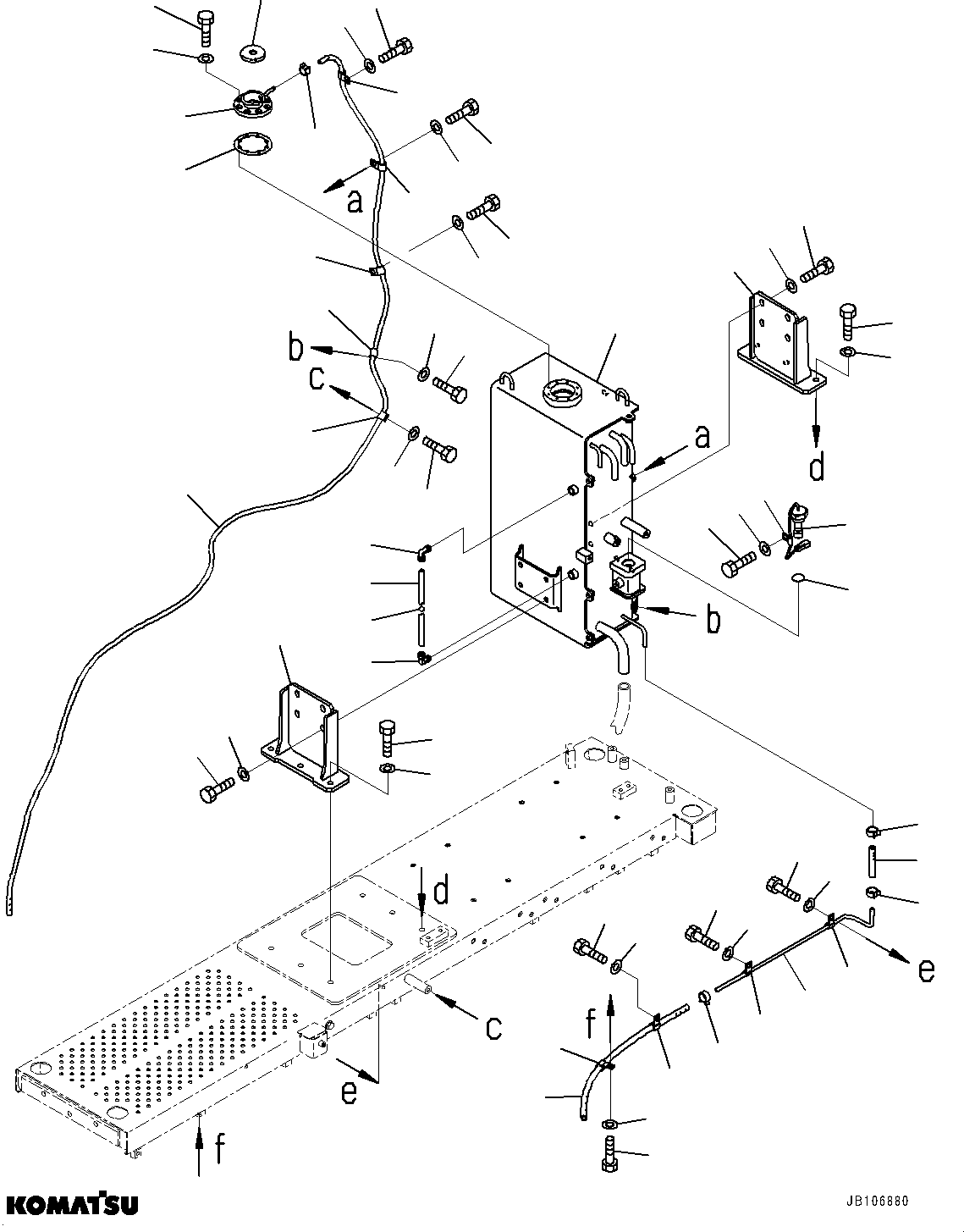 Komatsu parts book diagram for HD605-10 S/N 60001-UP: PLATFORM GROUP, SUB-TANK(#60001-)