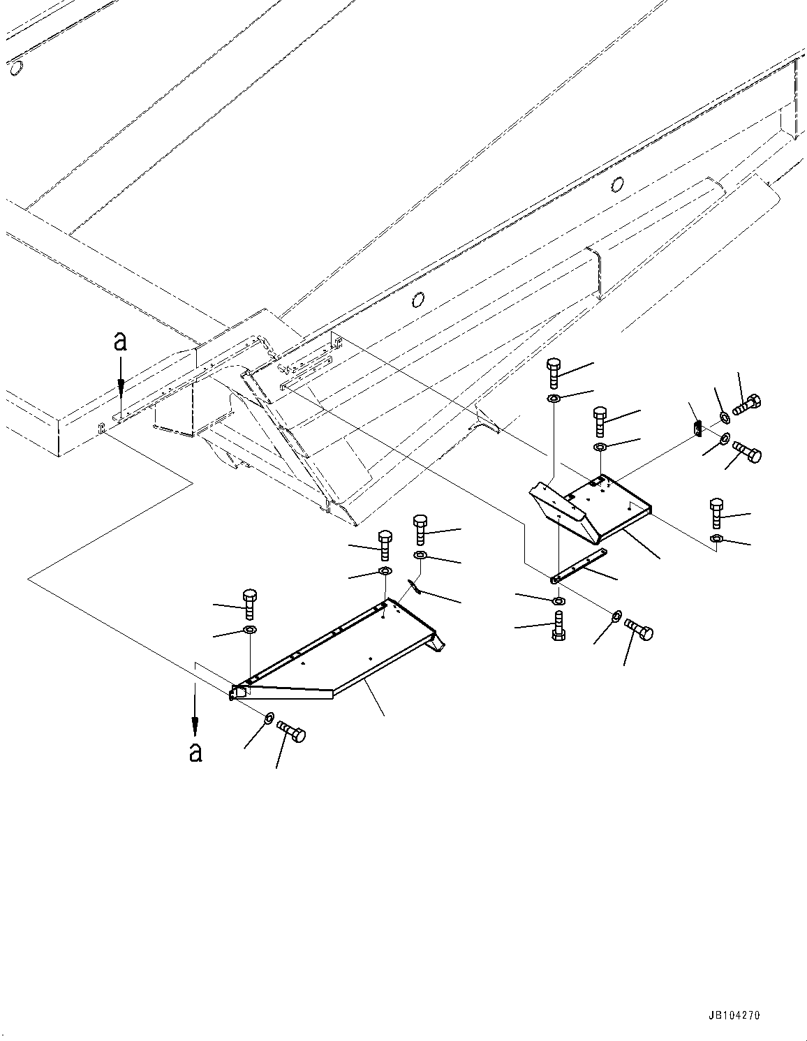 Komatsu parts book diagram for HD605-10 S/N 60001-UP: BODY, GUARD (WITH 40M3)(#60001-)