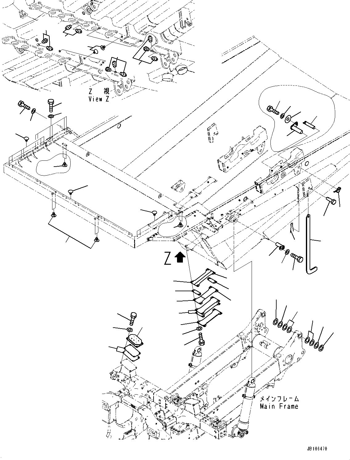 Komatsu parts book diagram for HD605-10 S/N 60001-UP: BODY RELATED PARTS, RELATED PARTS (WITH 43M3, SELF RUN PACKAGE)(#60001-)
