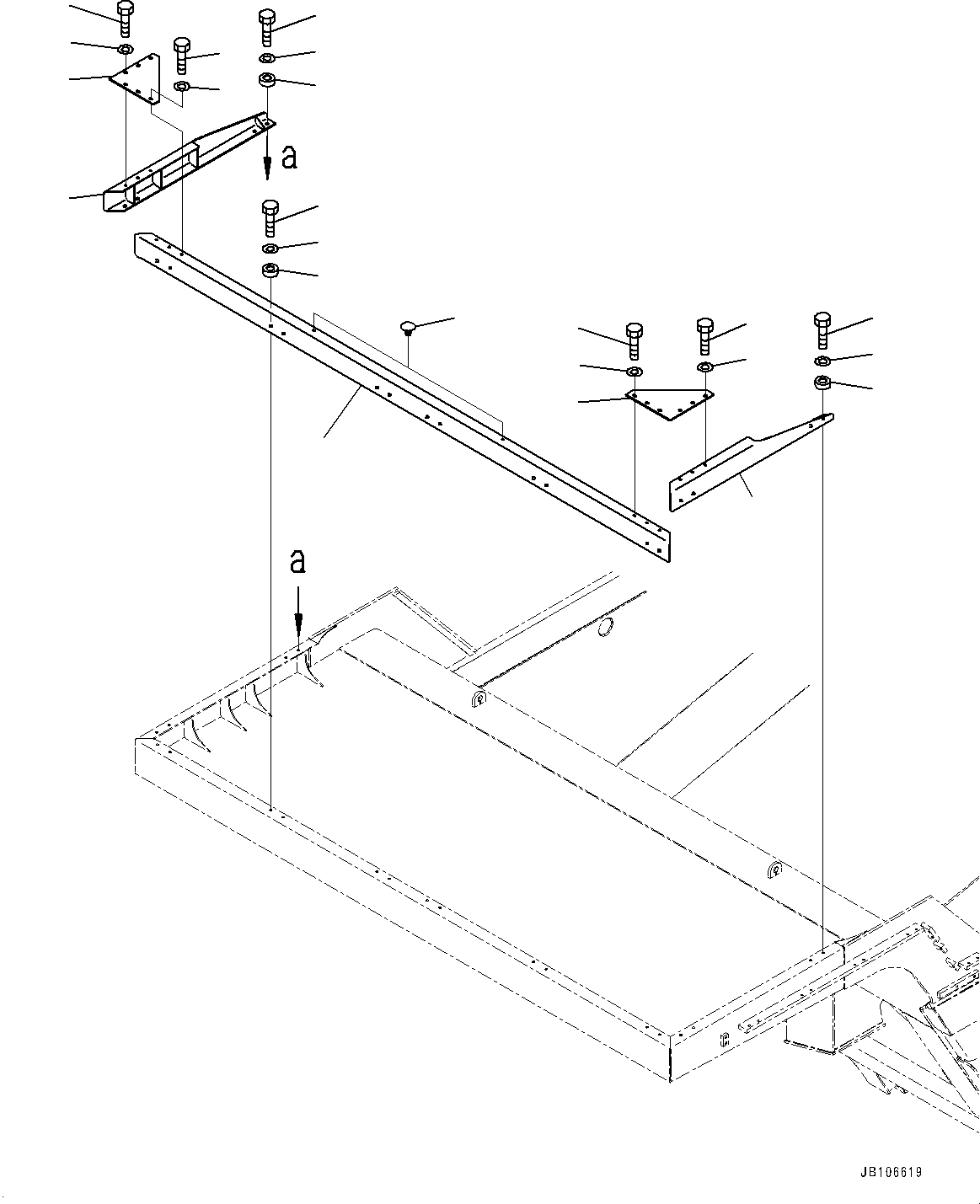 Komatsu parts book diagram for HD605-10 S/N 60001-UP: SPILL GUARD, GUARD(#60001-)