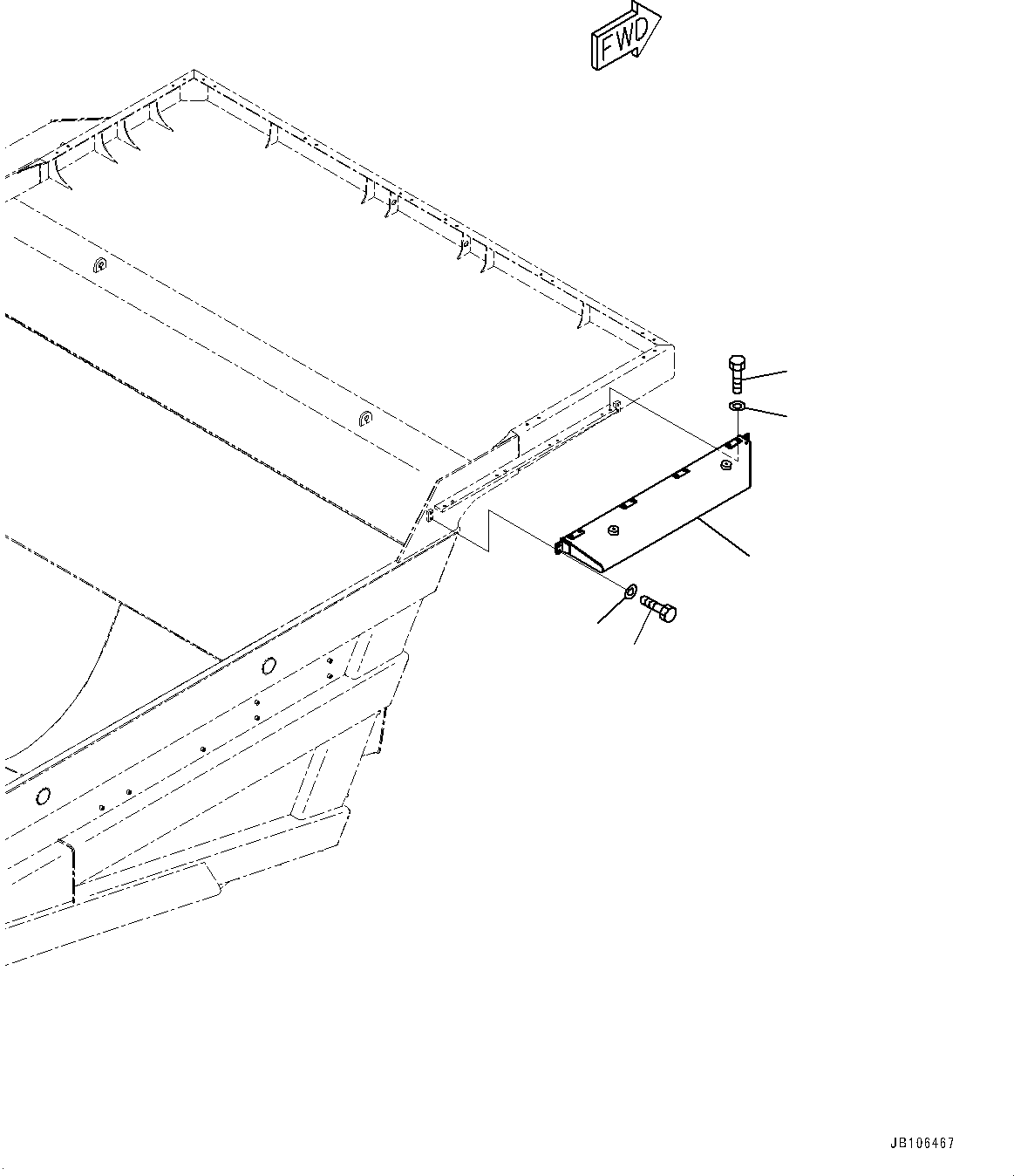 Komatsu parts book diagram for HD605-10 S/N 60001-UP: PLATFORM GUARD, GUARD(#60001-)