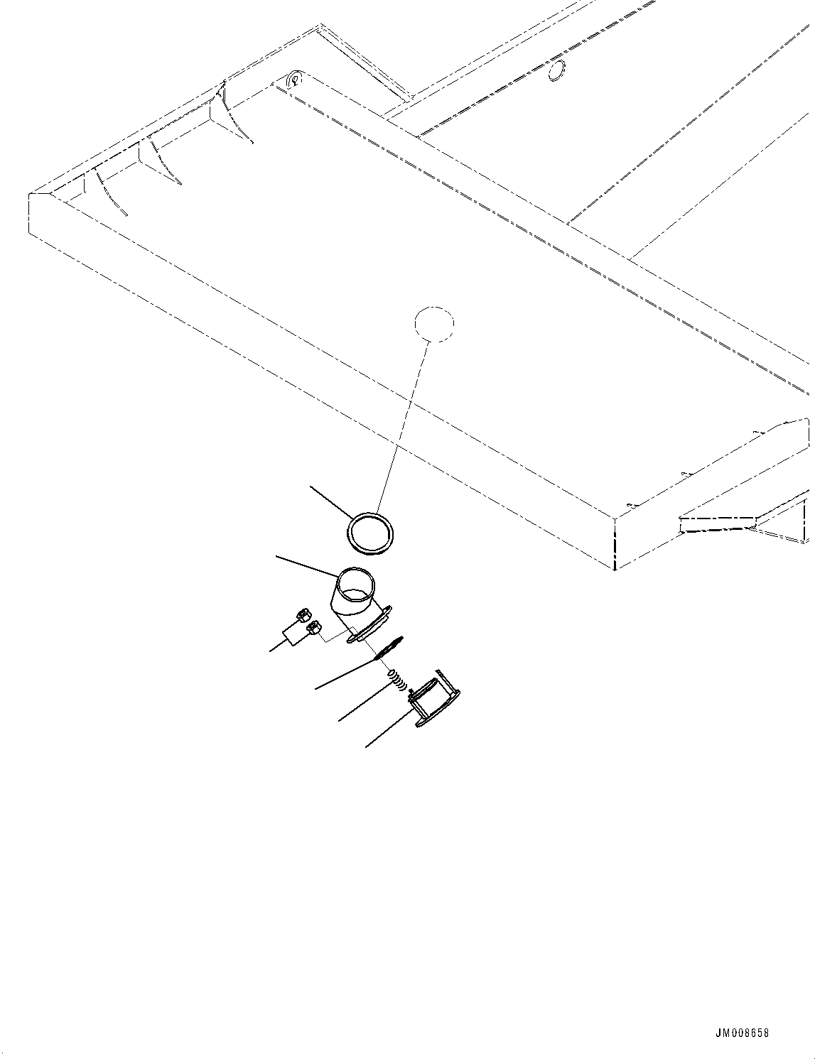 Komatsu parts book diagram for HD605-10 S/N 60001-UP: EXHAUST PIPING, TUBE (WITH BODY HEATING)(#60001-)