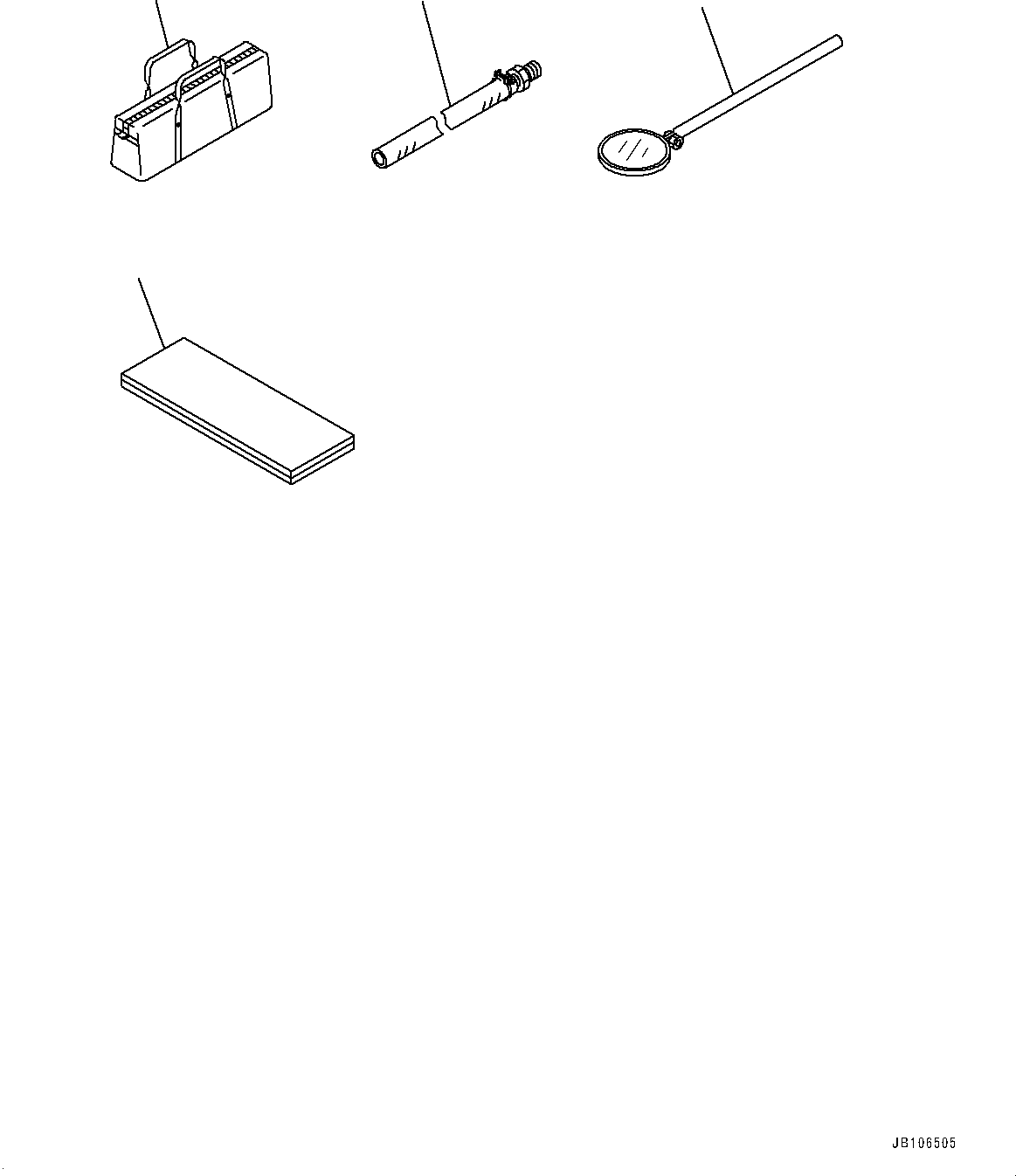 Komatsu parts book diagram for HD605-10 S/N 60001-UP: TOOL SET, MIRROR(#60001-)