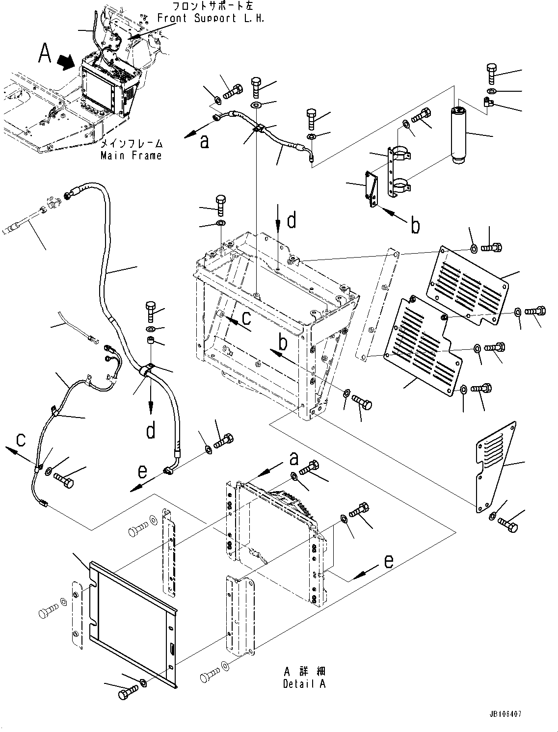 Komatsu parts book diagram for HD605-10 S/N 60001-UP: AIR CONDITIONER RELATED PARTS, AIR CONDITIONER CONDENSER PIPING (1/3)(#60001-)