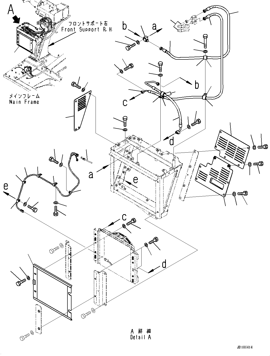 Komatsu parts book diagram for HD605-10 S/N 60001-UP: AIR CONDITIONER RELATED PARTS, AIR CONDITIONER CONDENSER PIPING (2/3)(#60001-)