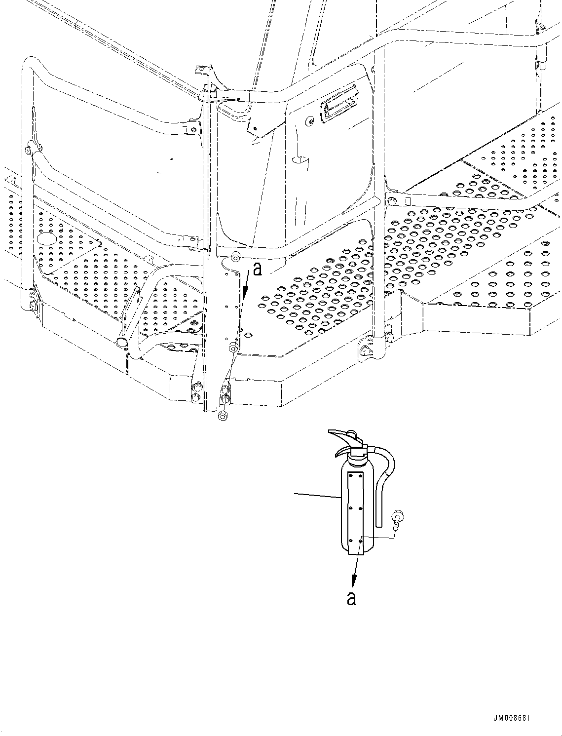 Komatsu parts book diagram for HD605-10 S/N 60001-UP: FIRE EXTINGUISHER, FRENCH(#60001-)