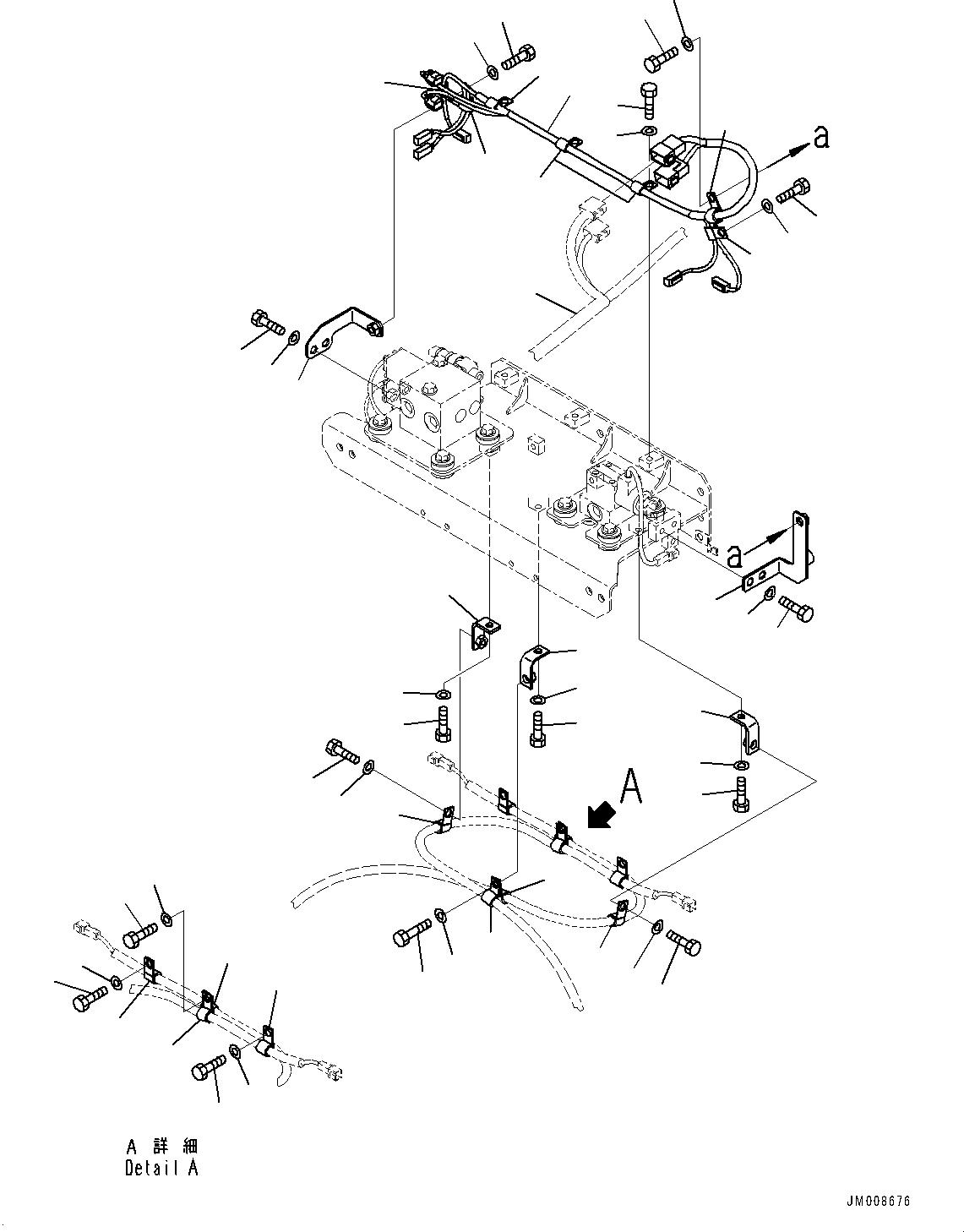 Komatsu parts book diagram for HD605-10 S/N 60001-UP: KOMATSU TRACTION CONTROL SYSTEM (KTCS) RELATED PARTS, WIRING HARNESS(#60001-)