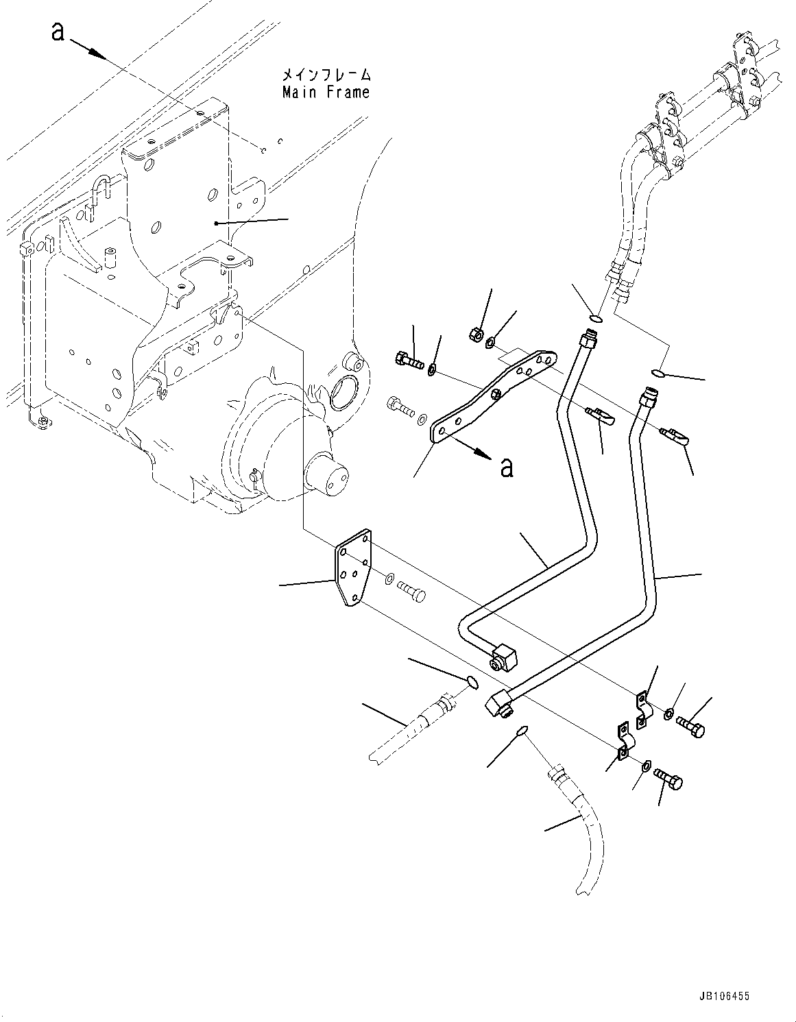Komatsu parts book diagram for HD605-10 S/N 60001-UP: KOMATSU TRACTION CONTROL SYSTEM (KTCS) RELATED PARTS, HYDRAULIC TANK PIPING (2/2)(#60001-)