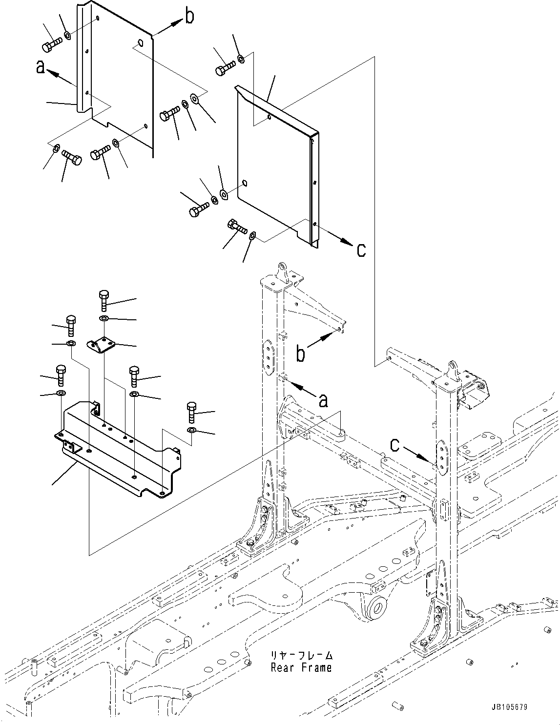 Komatsu parts book diagram for GD955-7M0 S/N 31001-UP: ENGINE RELATED PARTS, FIRE PROTECTION COVER, UPPER(#30001-)