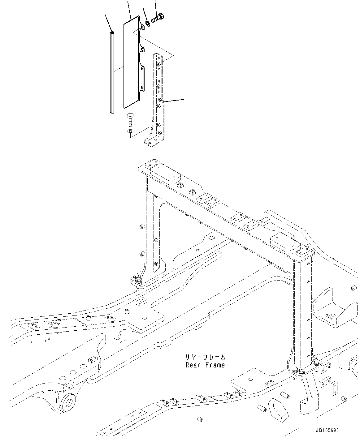 Komatsu parts book diagram for GD955-7M0 S/N 31001-UP: ENGINE RELATED PARTS, BAFFLE MOUNTING(#30001-)