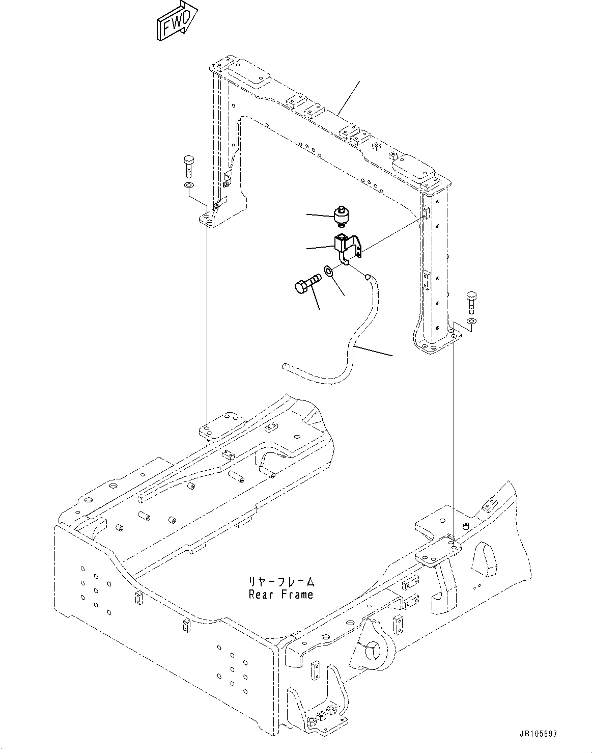 Komatsu parts book diagram for GD955-7M0 S/N 31001-UP: ENGINE RELATED PARTS, BREATHER(#30001-)