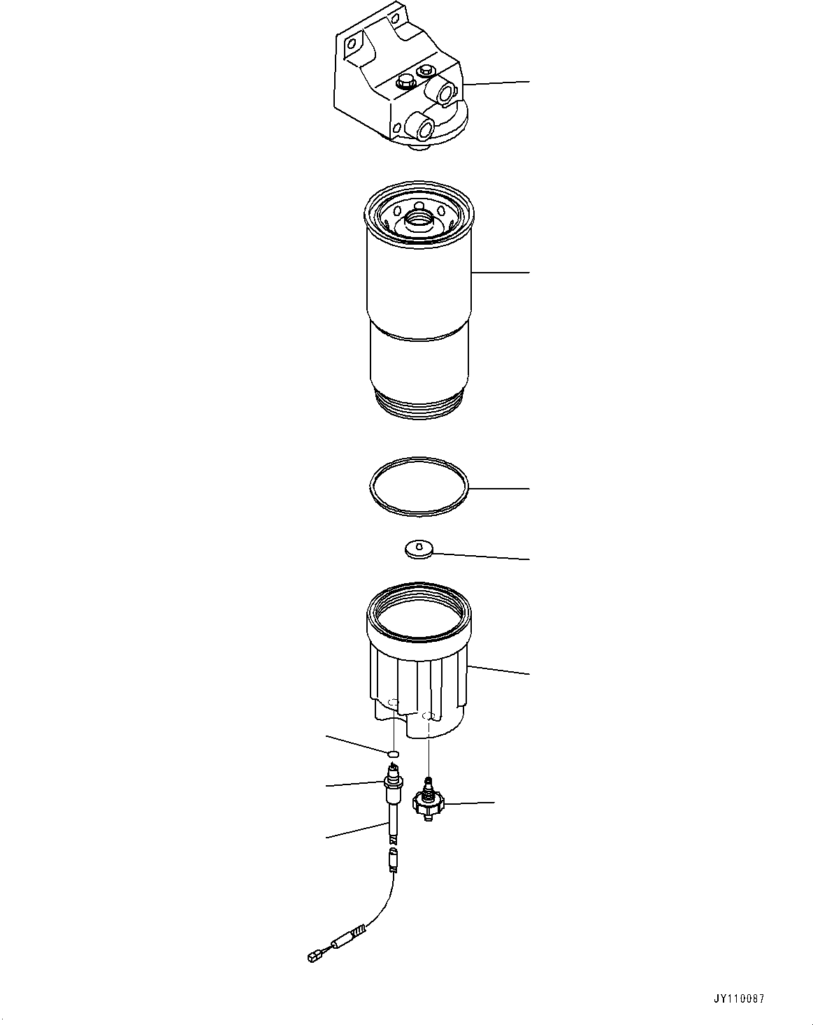 Komatsu parts book diagram for GD955-7M0 S/N 31001-UP: ENGINE RELATED PARTS, INNER PARTS, FUEL PREFILTER(#30001-)