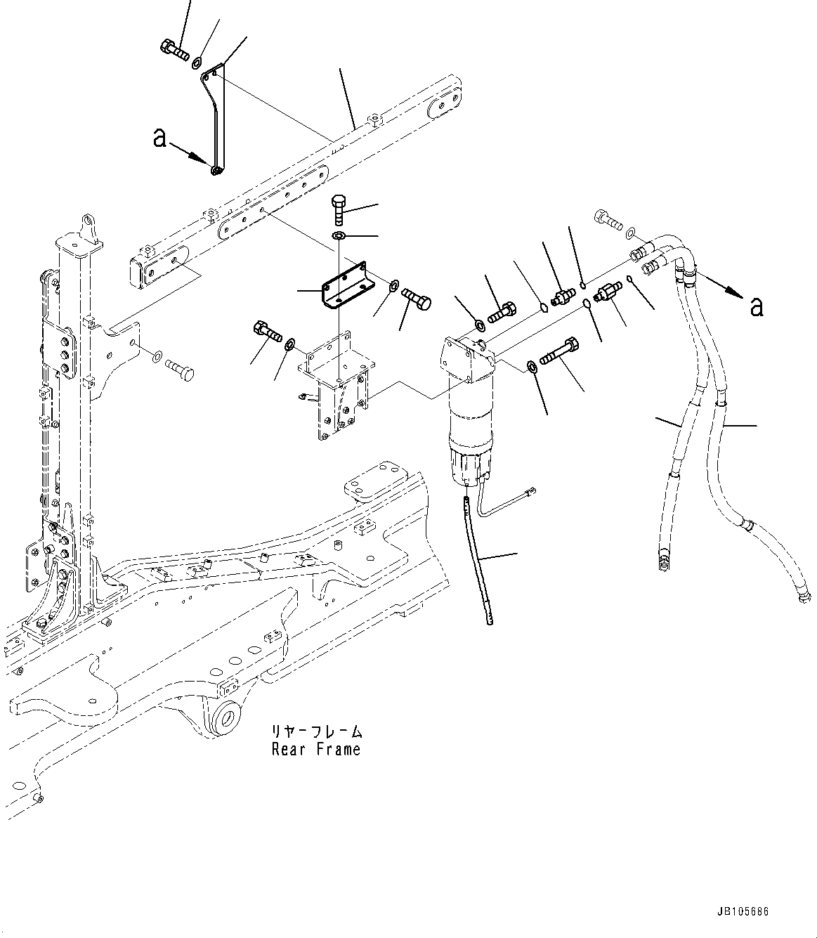Komatsu parts book diagram for GD955-7M0 S/N 31001-UP: ENGINE RELATED PARTS, FUEL PREFILTER RELATED PARTS(#30001-)