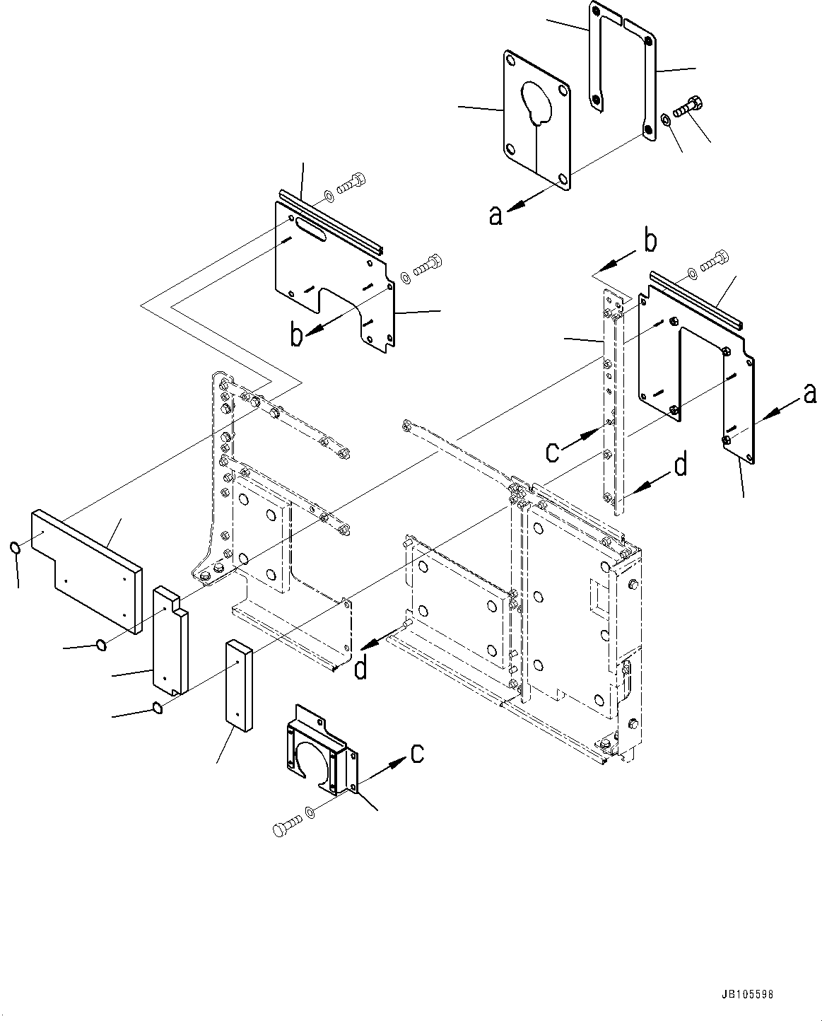 Komatsu parts book diagram for GD955-7M0 S/N 31001-UP: ENGINE RELATED PARTS, COVER(#30001-)