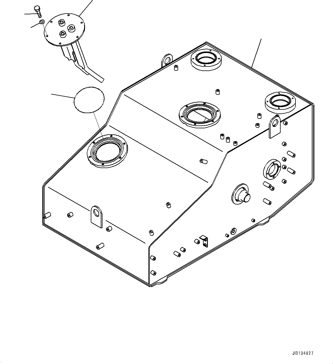 Komatsu parts book diagram for GD955-7M0 S/N 31001-UP: FUEL TANK, (#30001-)