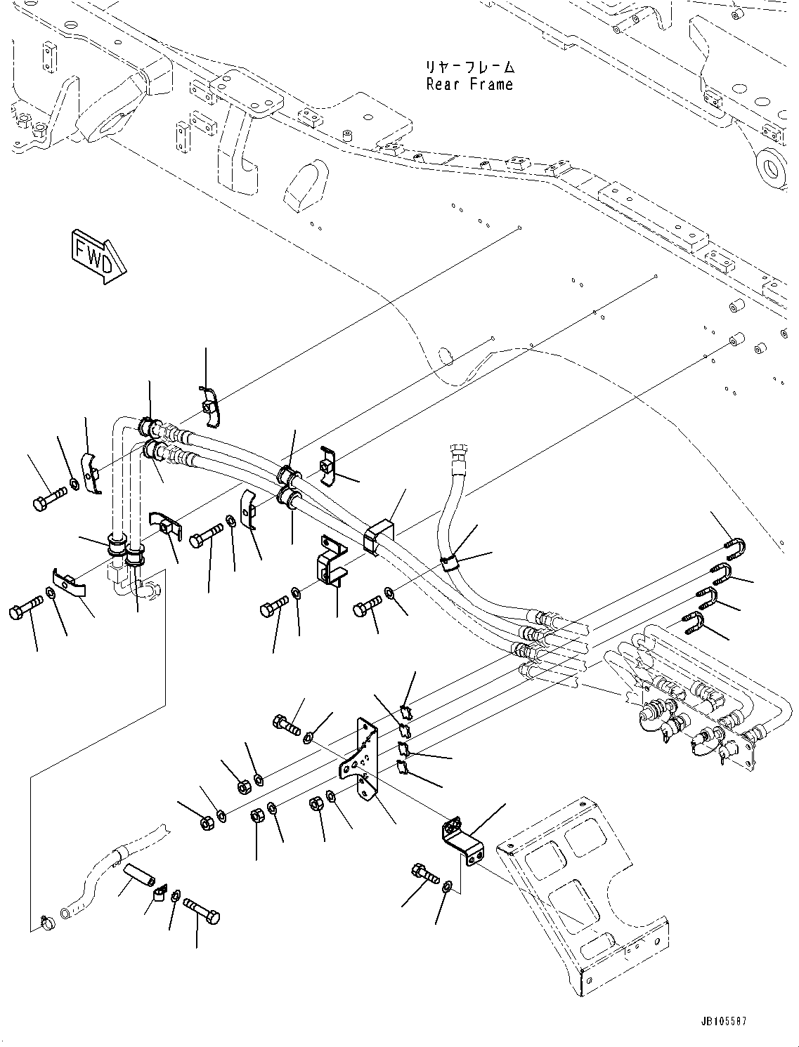 Komatsu parts book diagram for GD955-7M0 S/N 31001-UP: SERVICE CENTER, MOUNTING PARTS(#30001-)